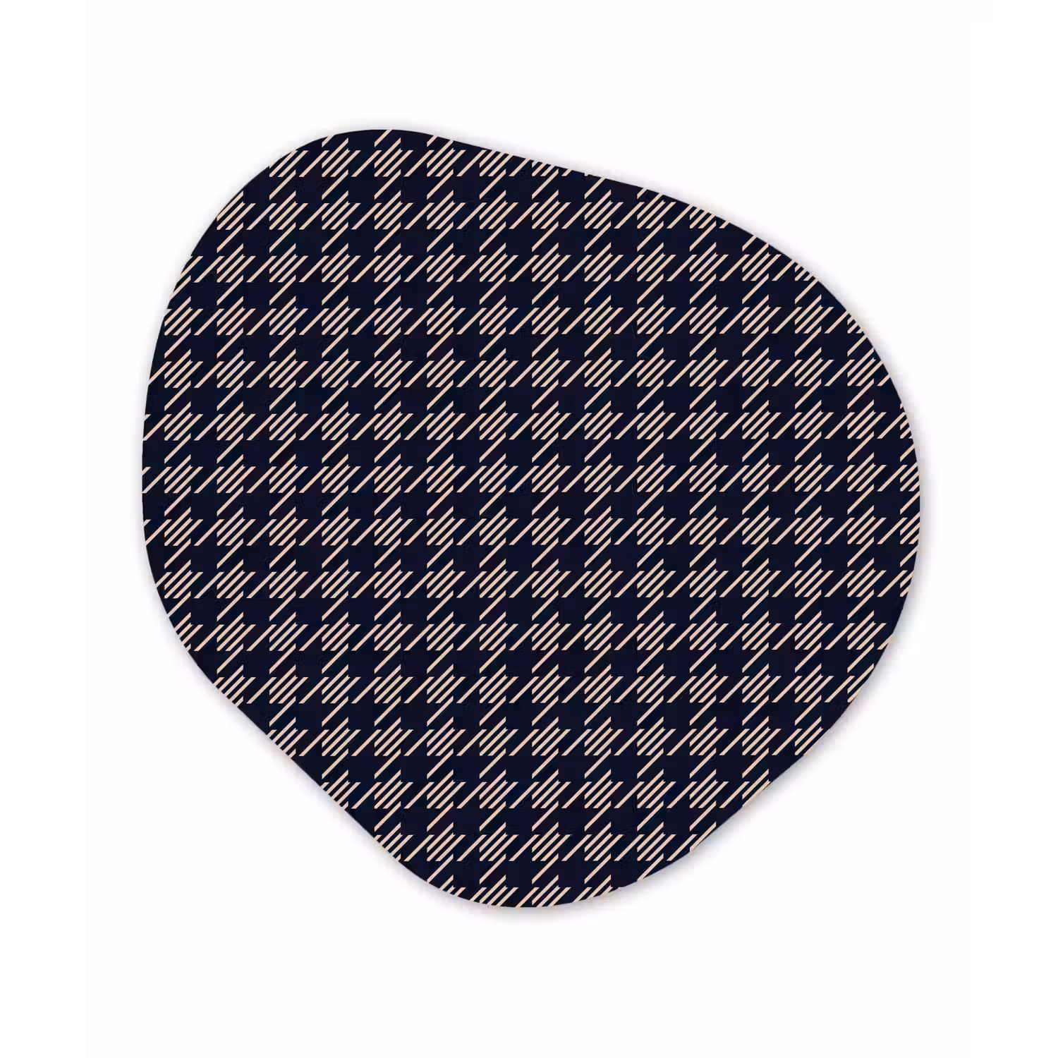 Plaid - Patroon - Ruit - Blauw Wandcirkel Organisch Forex 3mm klein 629 -3d