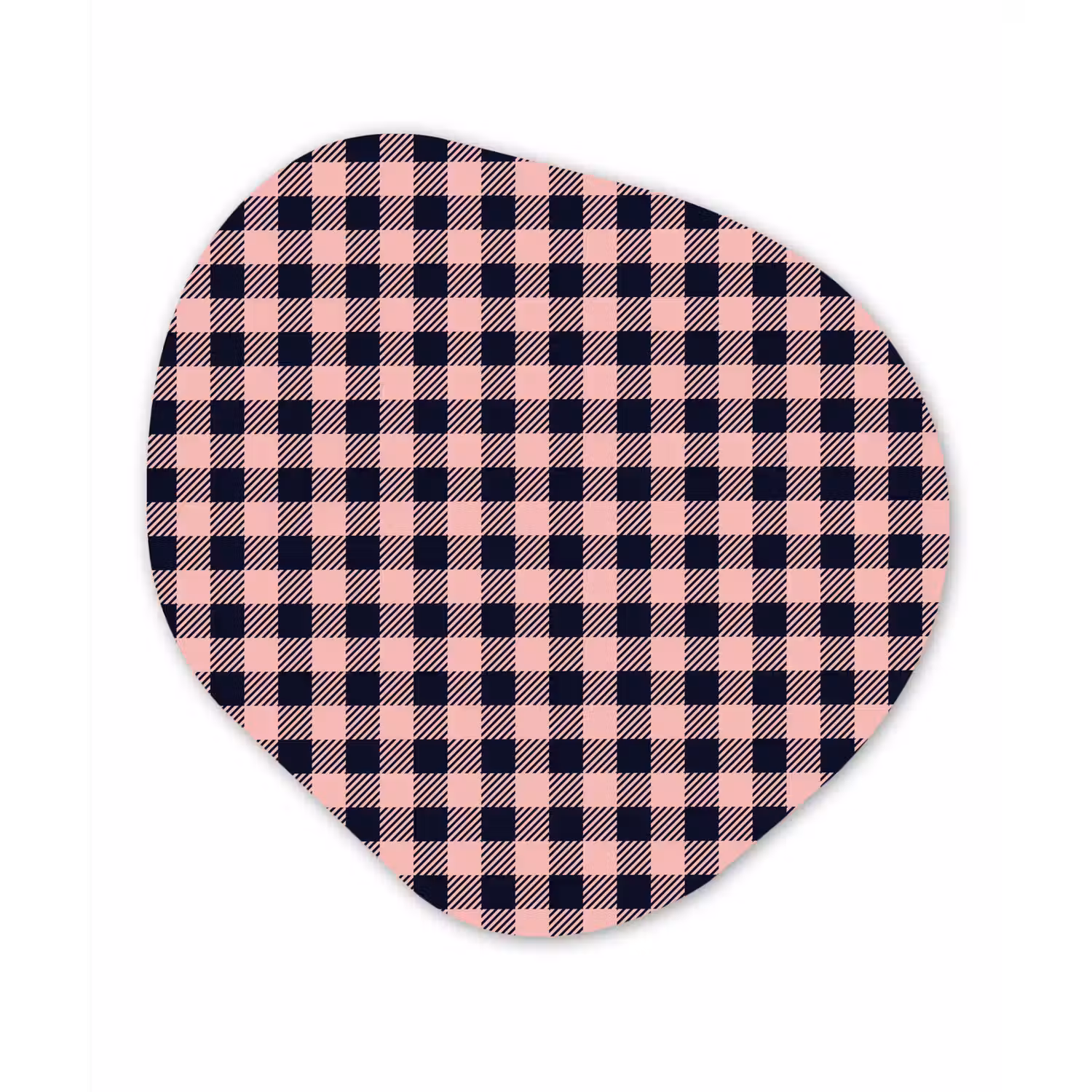 Plaid - Patroon - Roze - Zwart Wandcirkel Organisch Forex 3mm klein 629 -3d