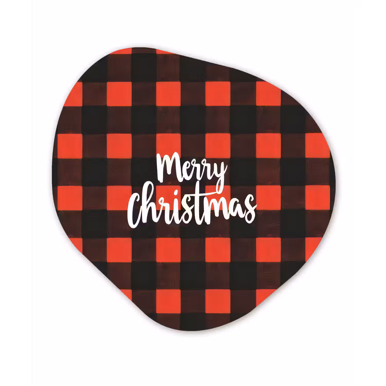 Geruit - Rood - Tekst - Christmas Wandcirkel Organisch Forex 3mm klein -3d