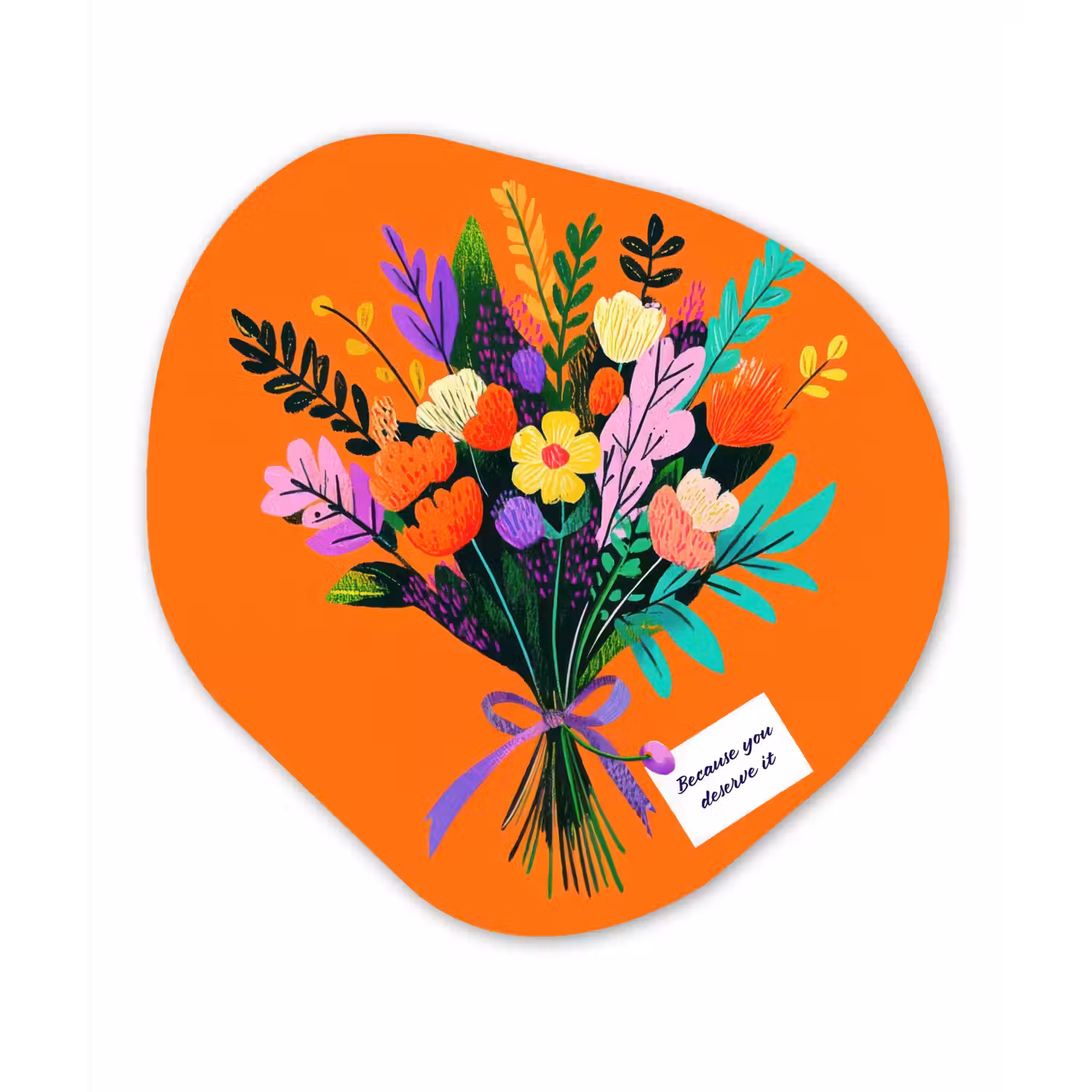 Kaartje - Boeket - Bloemen Wandcirkel Organisch Forex 3mm klein -3d