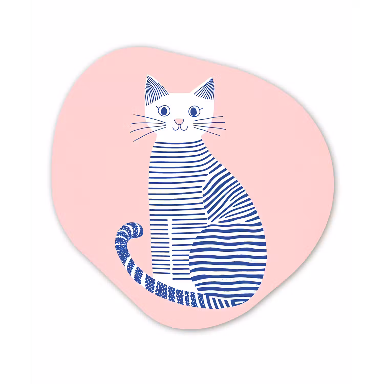 Kat - Illustratie - Minimalistisch - Roze Wandcirkel Organisch Forex 3mm klein -3d