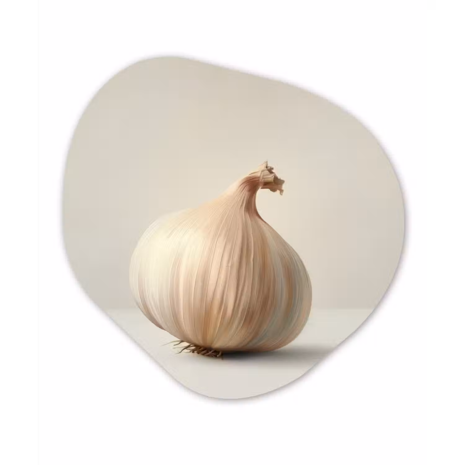 Knoflook - Natuurlijk - Beige Wandcirkel Organisch Forex 3mm klein -3d