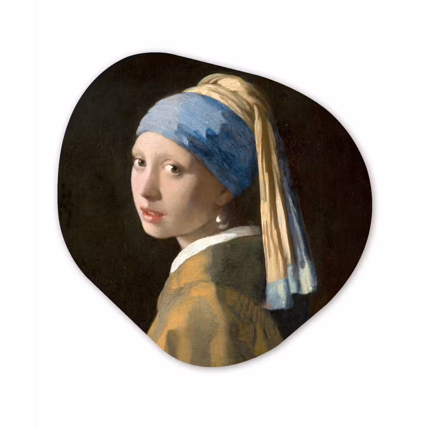 Meisje met de parel - Schilderij - Oude meesters - Vermeer Wandcirkel Organisch Forex 3mm klein -3d