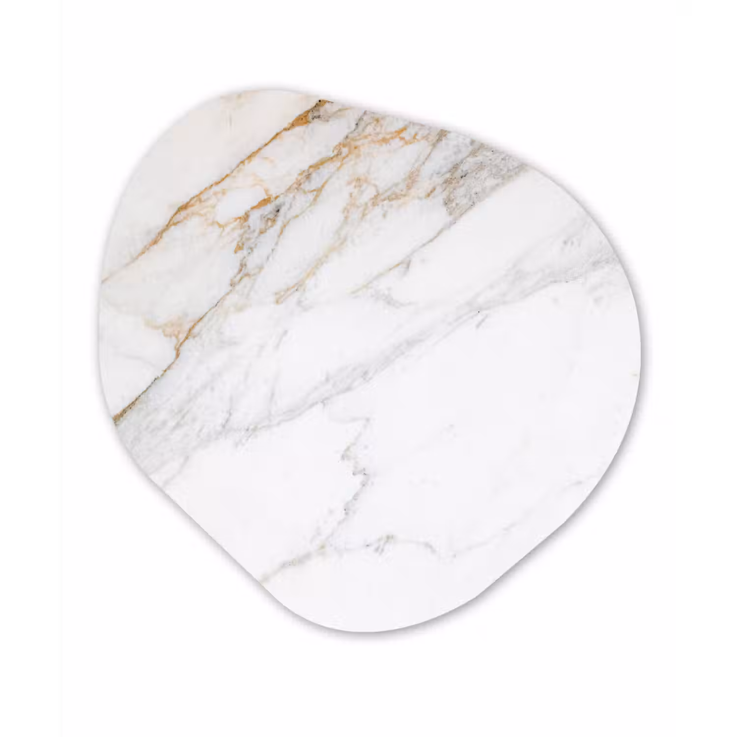 Marmer - Steen - Wit - Goud - Marmerlook - Steen - Luxe Wandcirkel Organisch Forex 3mm klein -3d