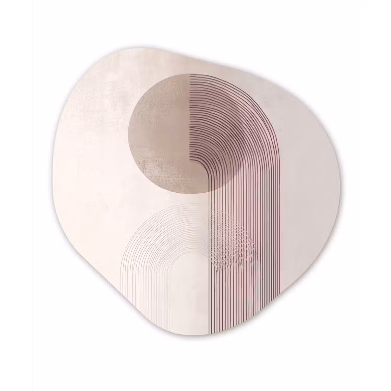 Minimalistisch - Cirkel - Lichtgrijs Wandcirkel Organisch Forex 3mm klein -3d
