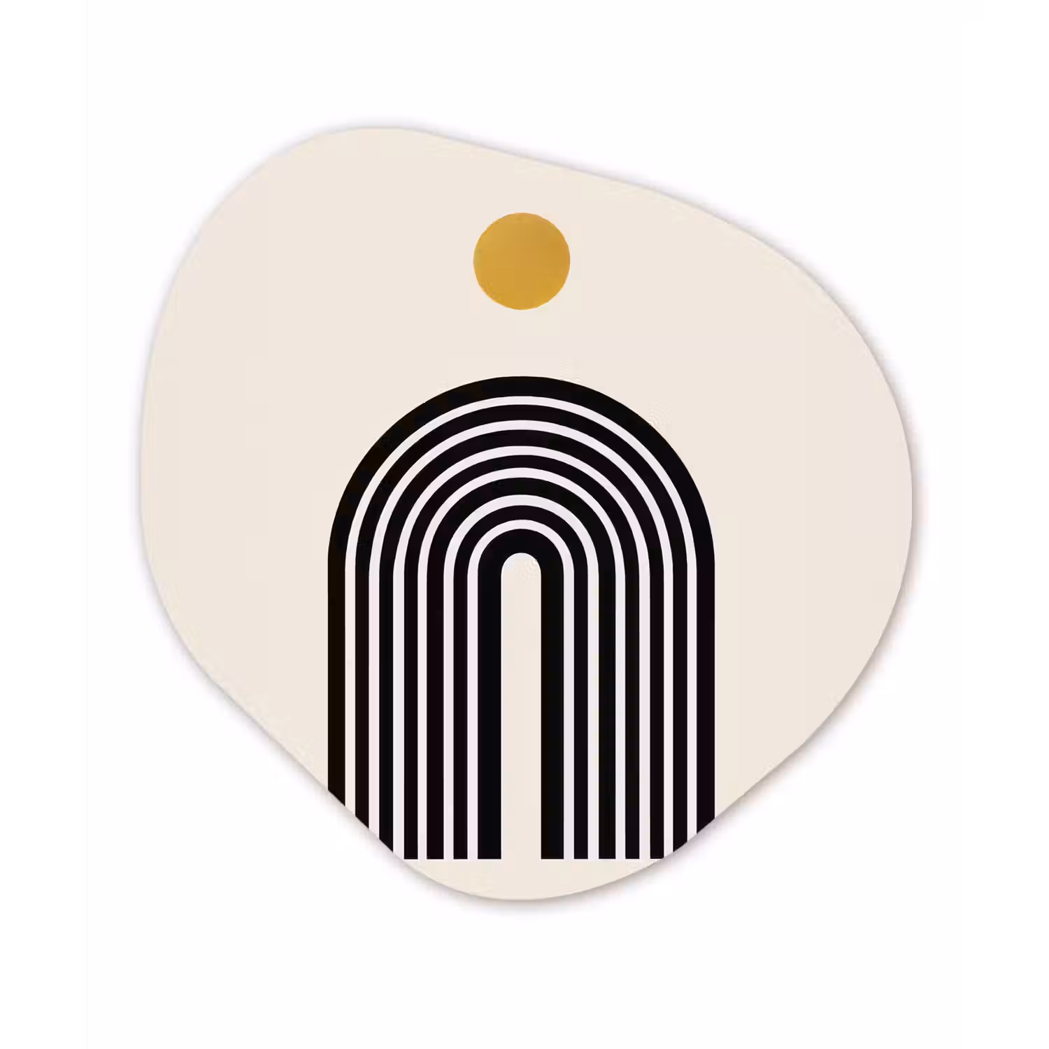 Minimalistisch - Zwarte boog - Gouden cirkel Wandcirkel Organisch Forex 3mm klein -3d