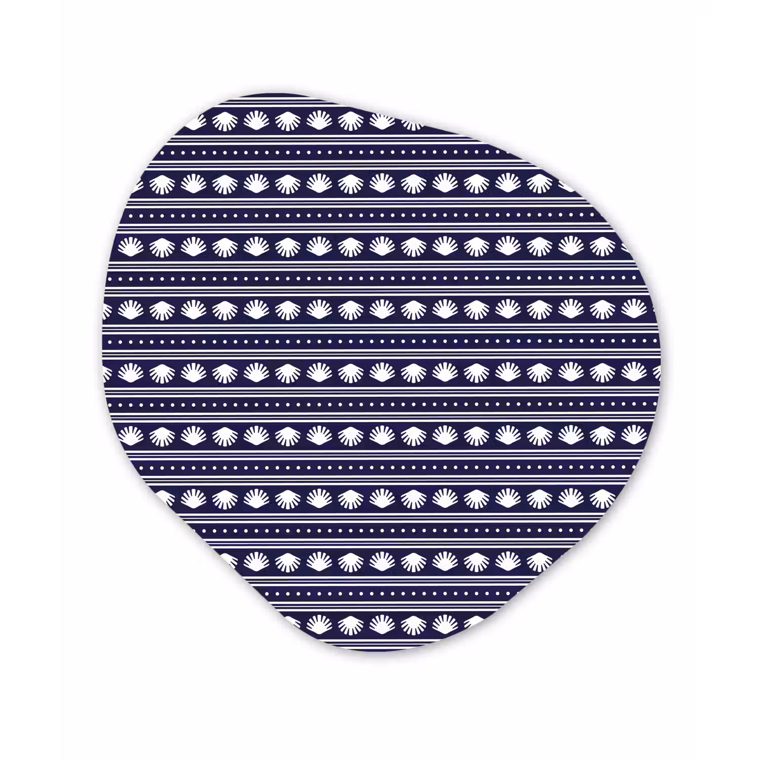 Schelp - Nautisch - Blauw - Wit Wandcirkel Organisch Forex 3mm klein 629 -3d