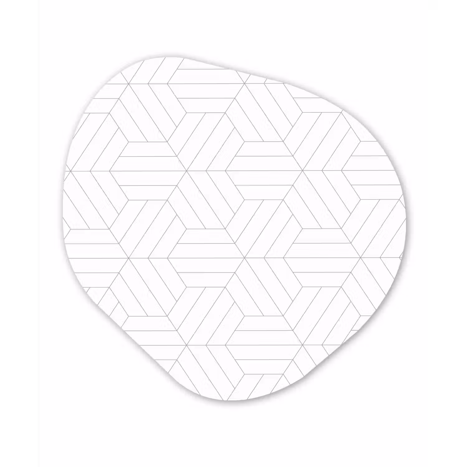Patroon - Lijn - Design - Zwart - Wit Wandcirkel Organisch Forex 3mm klein 629 -3d