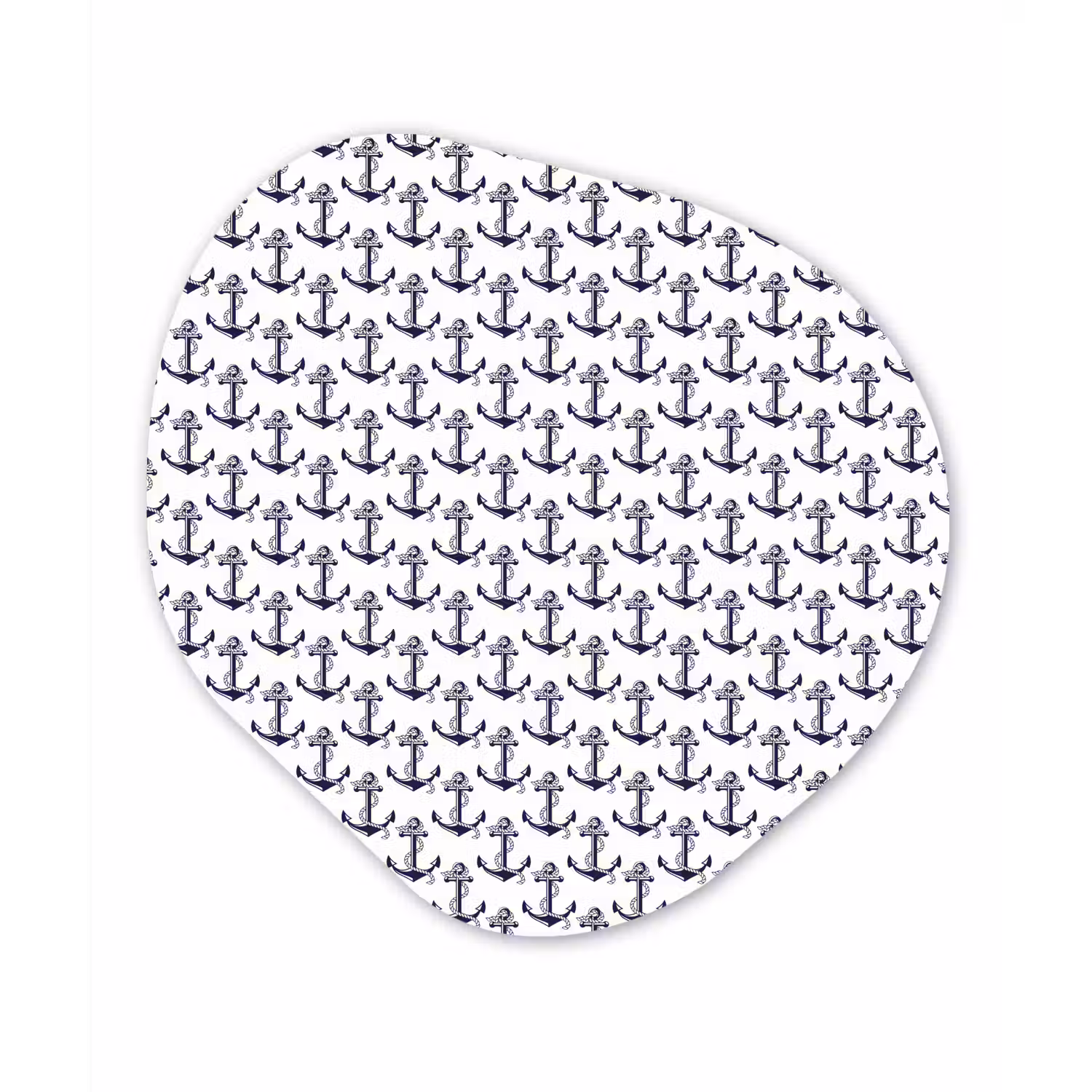 Oceaan - Anker - Blauw - Wit Wandcirkel Organisch Forex 3mm klein 629 -3d