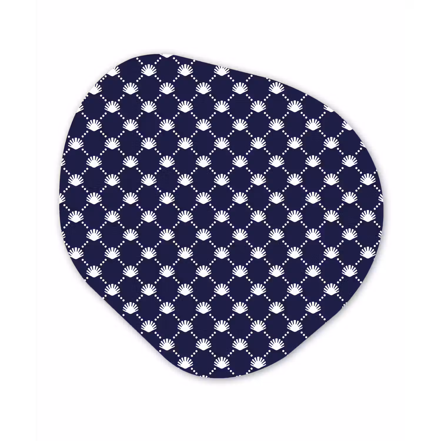 Oceaan - Schelp - Blauw - Wit Wandcirkel Organisch Forex 3mm klein 629 -3d