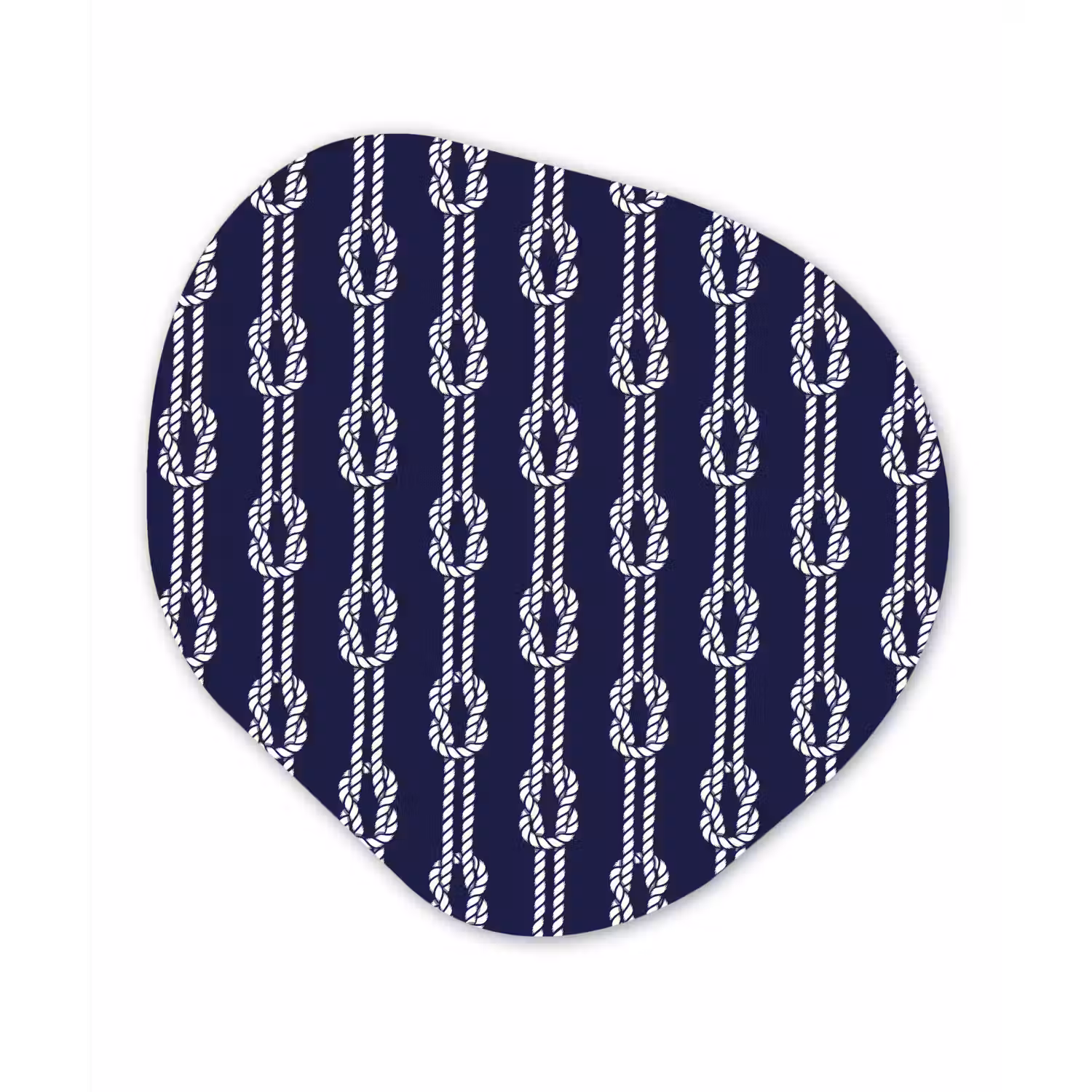 Oceaan - Touw - Blauw - Wit Wandcirkel Organisch Forex 3mm klein 629 -3d