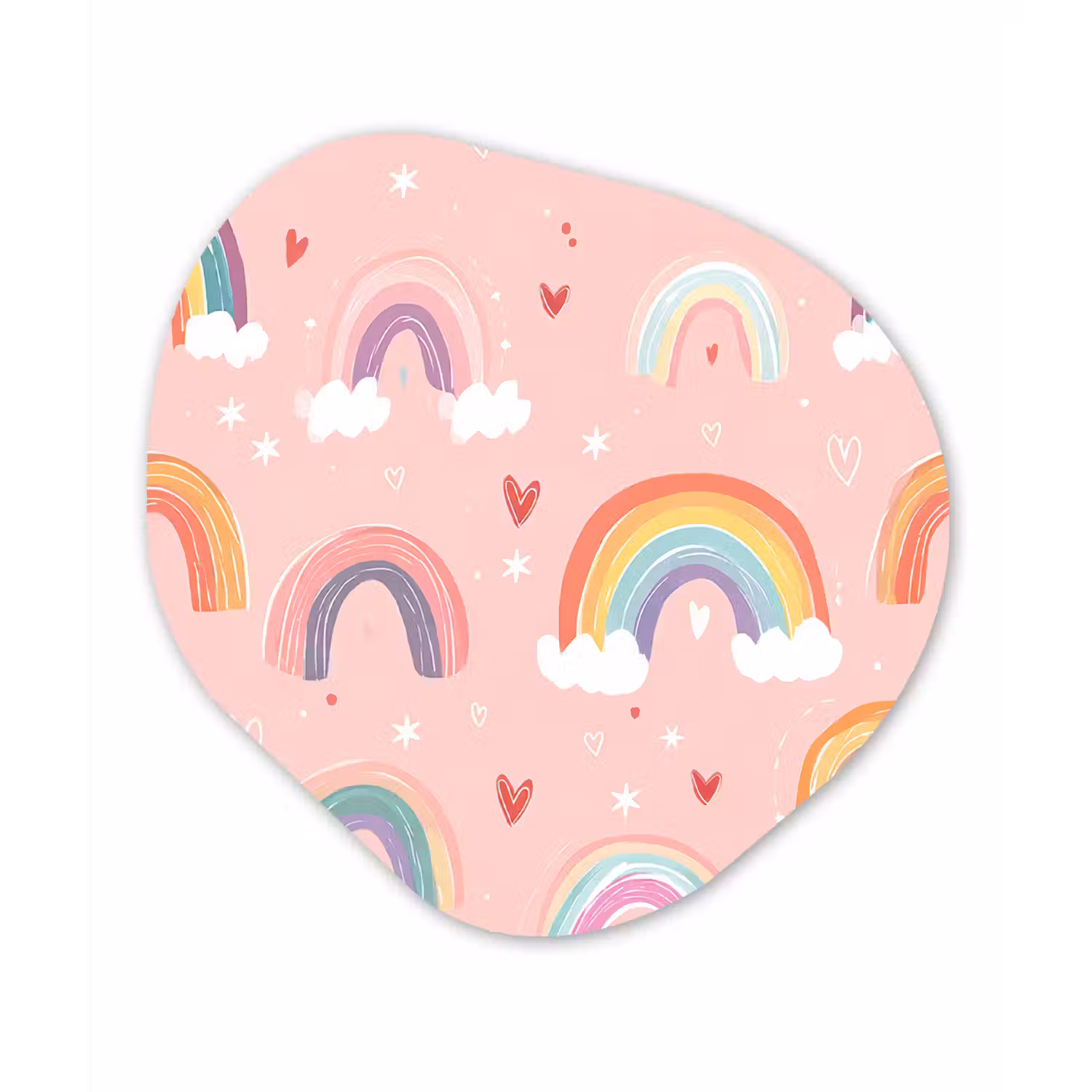 Regenboog - Patroon - Pastel - Handgetekend Wandcirkel Organisch Forex 3mm klein -3d