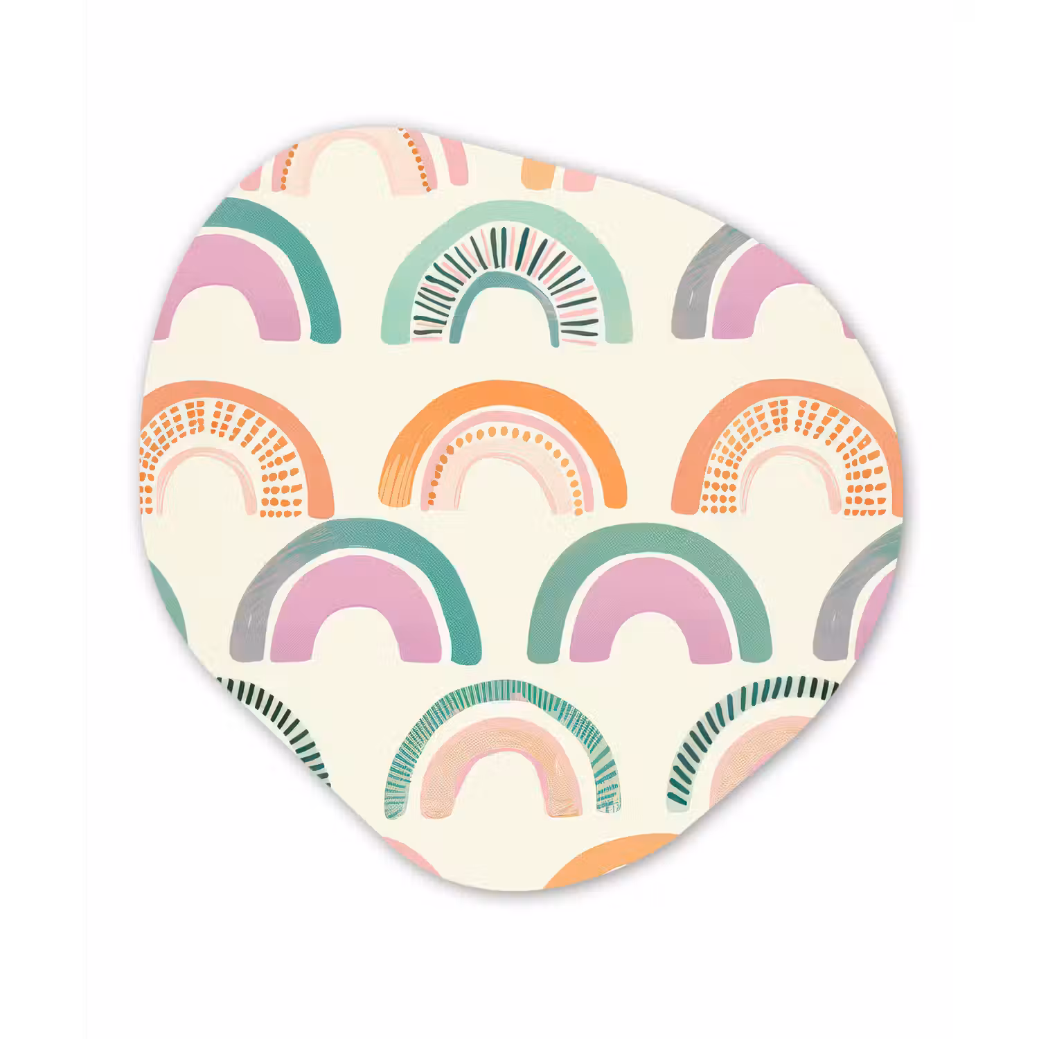 Regenboog - Pastel - Patroon Wandcirkel Organisch Forex 3mm klein -3d