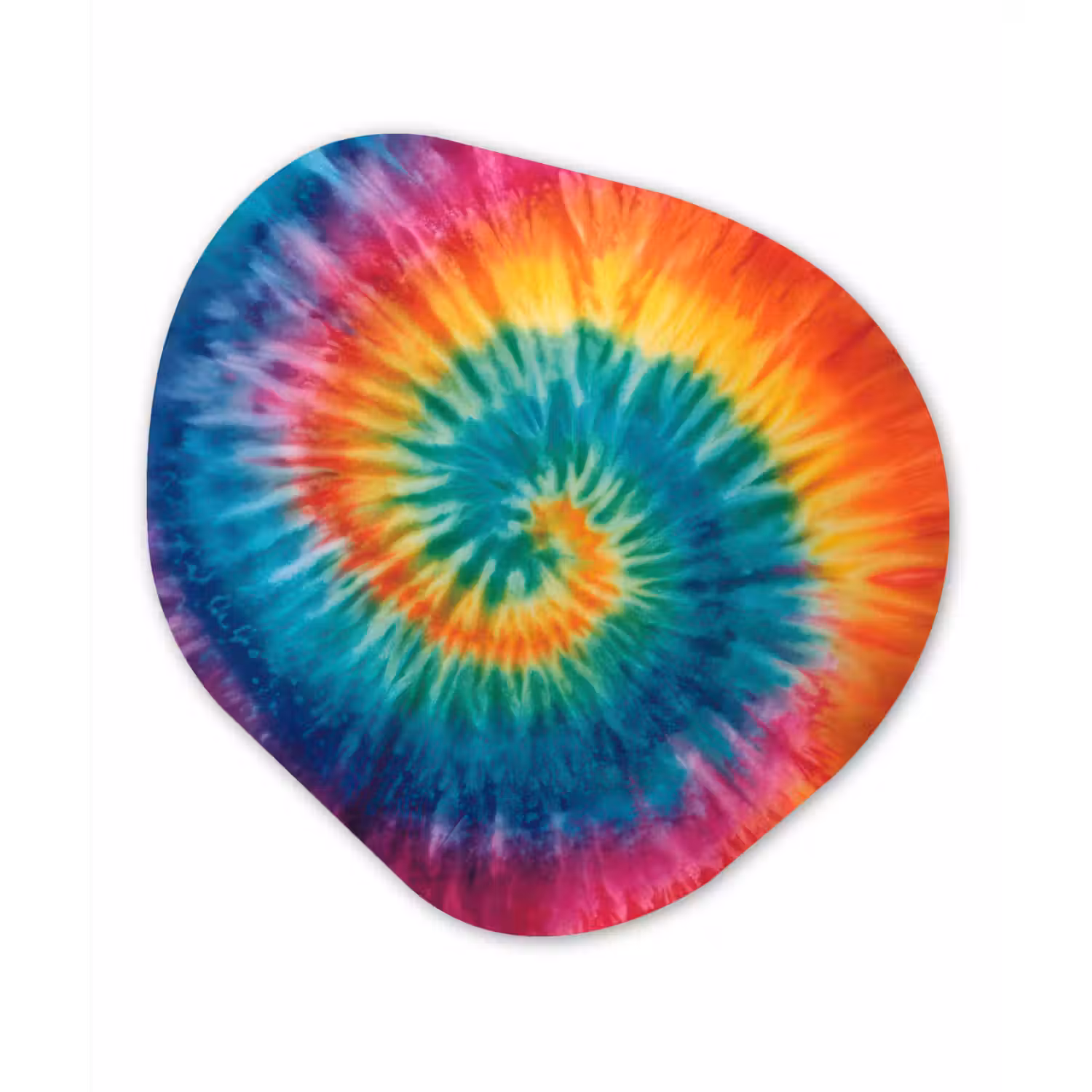 Regenboogkleuren - Tie dye - Wandcirkel Organisch Forex 3mm klein -3d