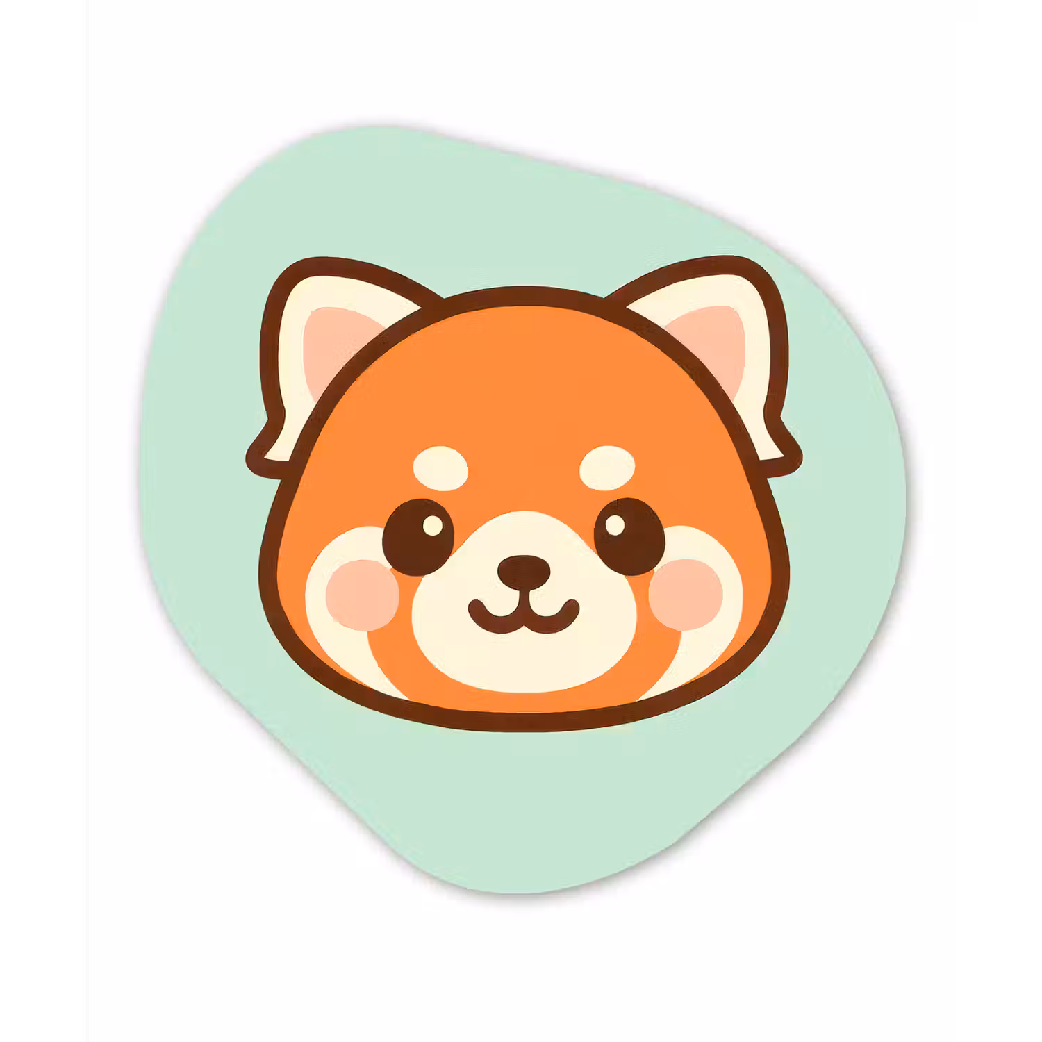 Rode panda - Groen - Cartoon Wandcirkel Organisch Forex 3mm klein -3d