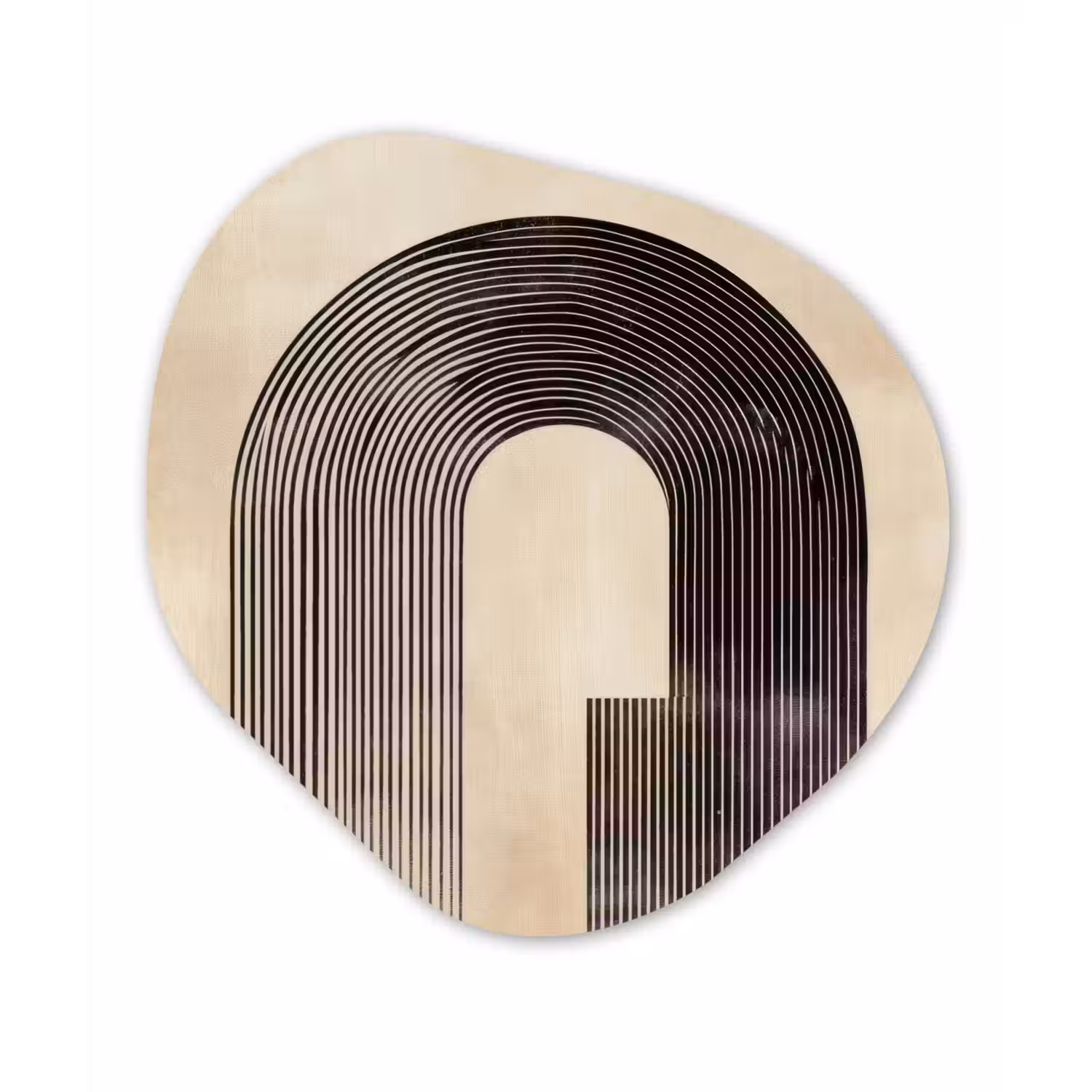Boog - Strepen - Minimalistisch - Zwart Wandcirkel Organisch Forex 3mm klein -3d