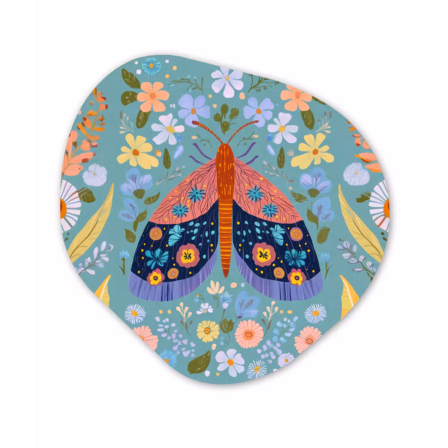 Vlinder - Sierlijk - Bloemen - Bladeren Wandcirkel Organisch Forex 3mm klein -3d