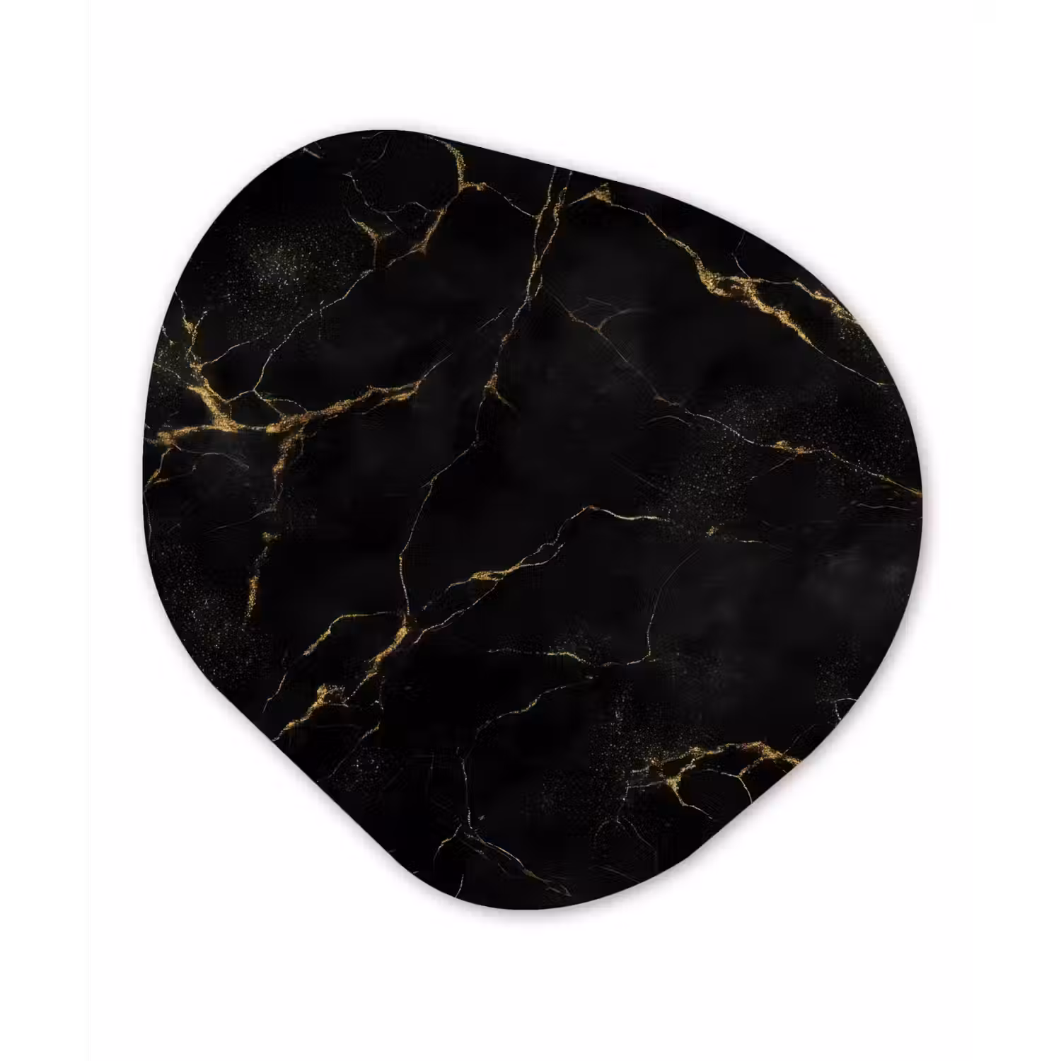 Zwart marmer - Gouden aders - Klassiek Wandcirkel Organisch Forex 3mm klein -3d