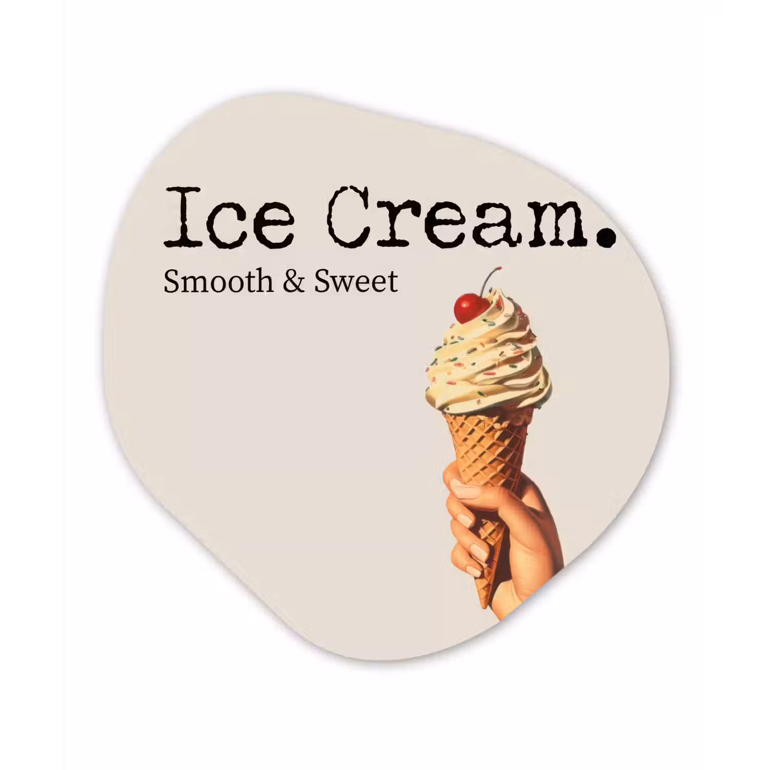 Ice cream - Softijs - Kleurrijk - Kers Wandcirkel Organisch Forex 3mm klein -3d