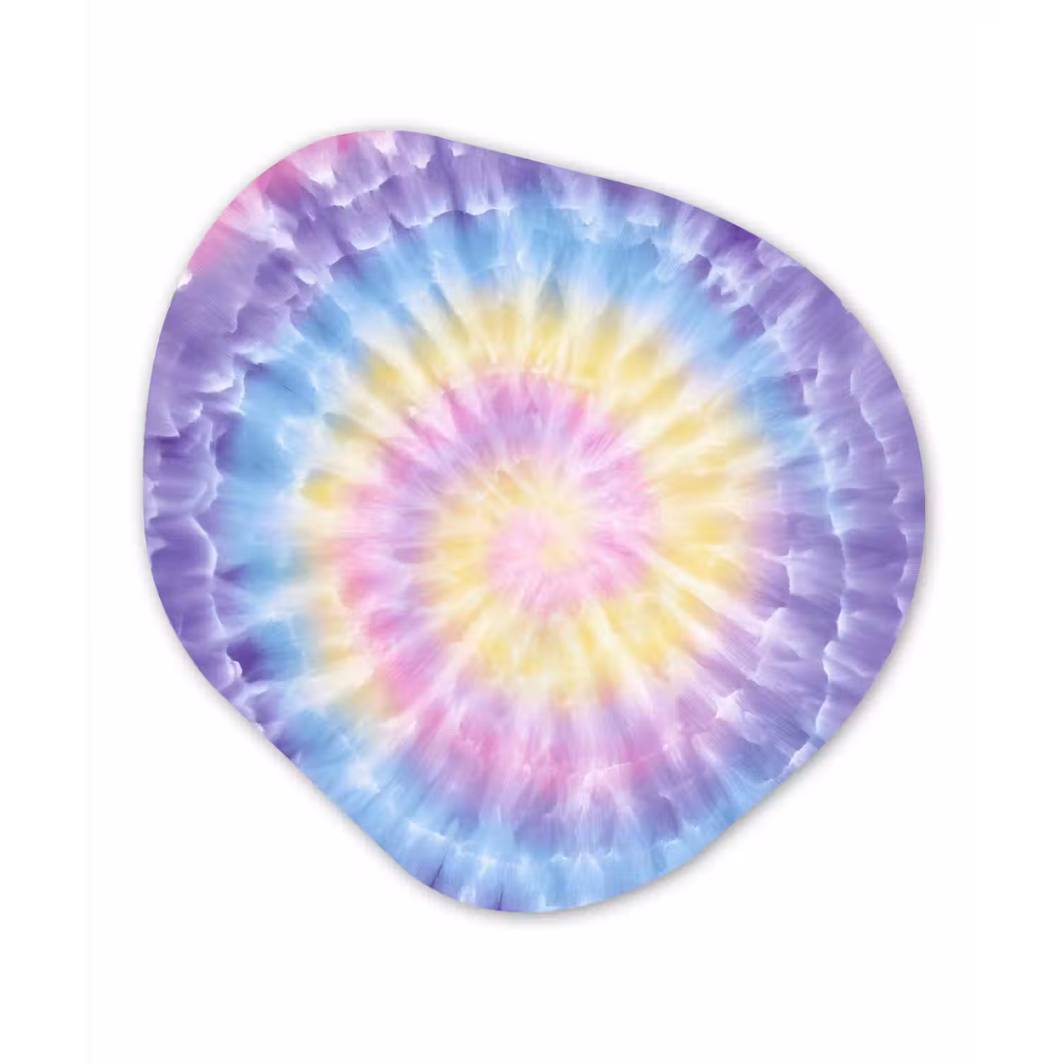 Spiraal - Tie dye - Pasteltinten Wandcirkel Organisch Forex 3mm klein -3d
