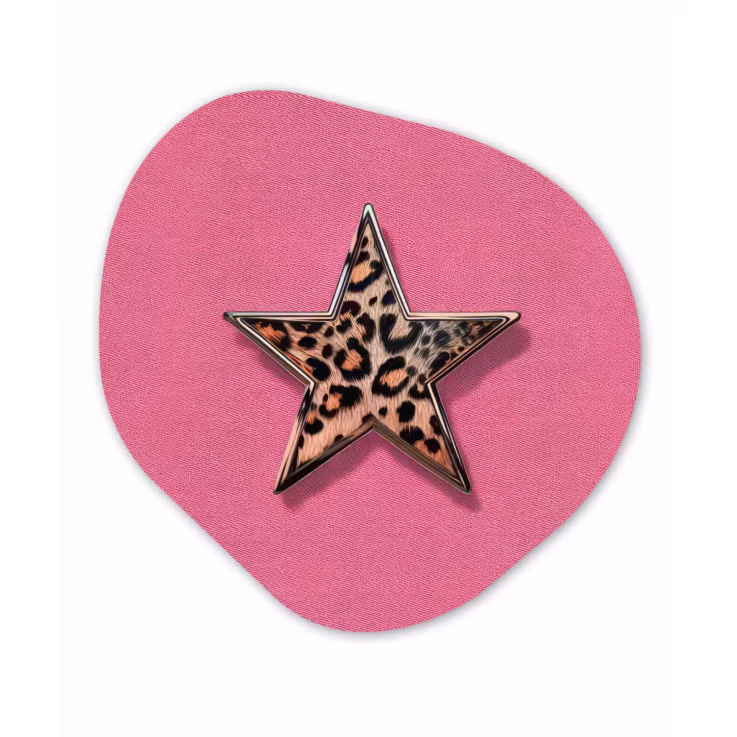 Ster - Luipaard - Print - Roze Wandcirkel Organisch Forex 3mm klein -3d