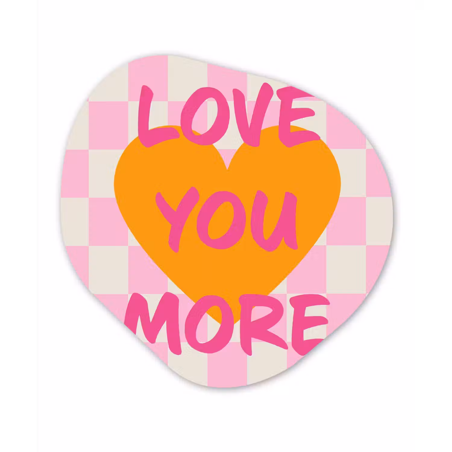 Valentijn - Love - Roze - Oranje Wandcirkel Organisch Forex 3mm klein -3d
