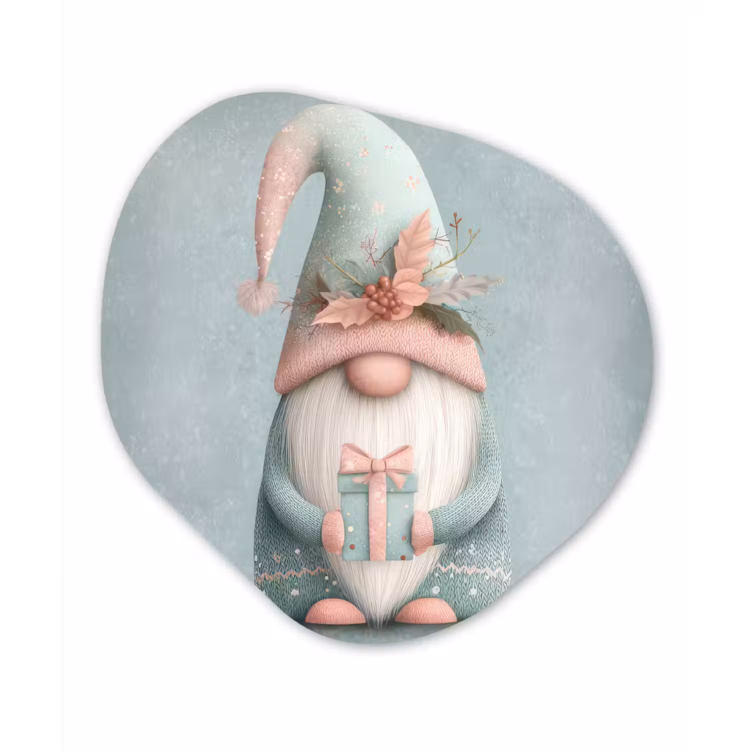 Kerstgnome - Cadeau - Groen Wandcirkel Organisch Forex 3mm klein -3d