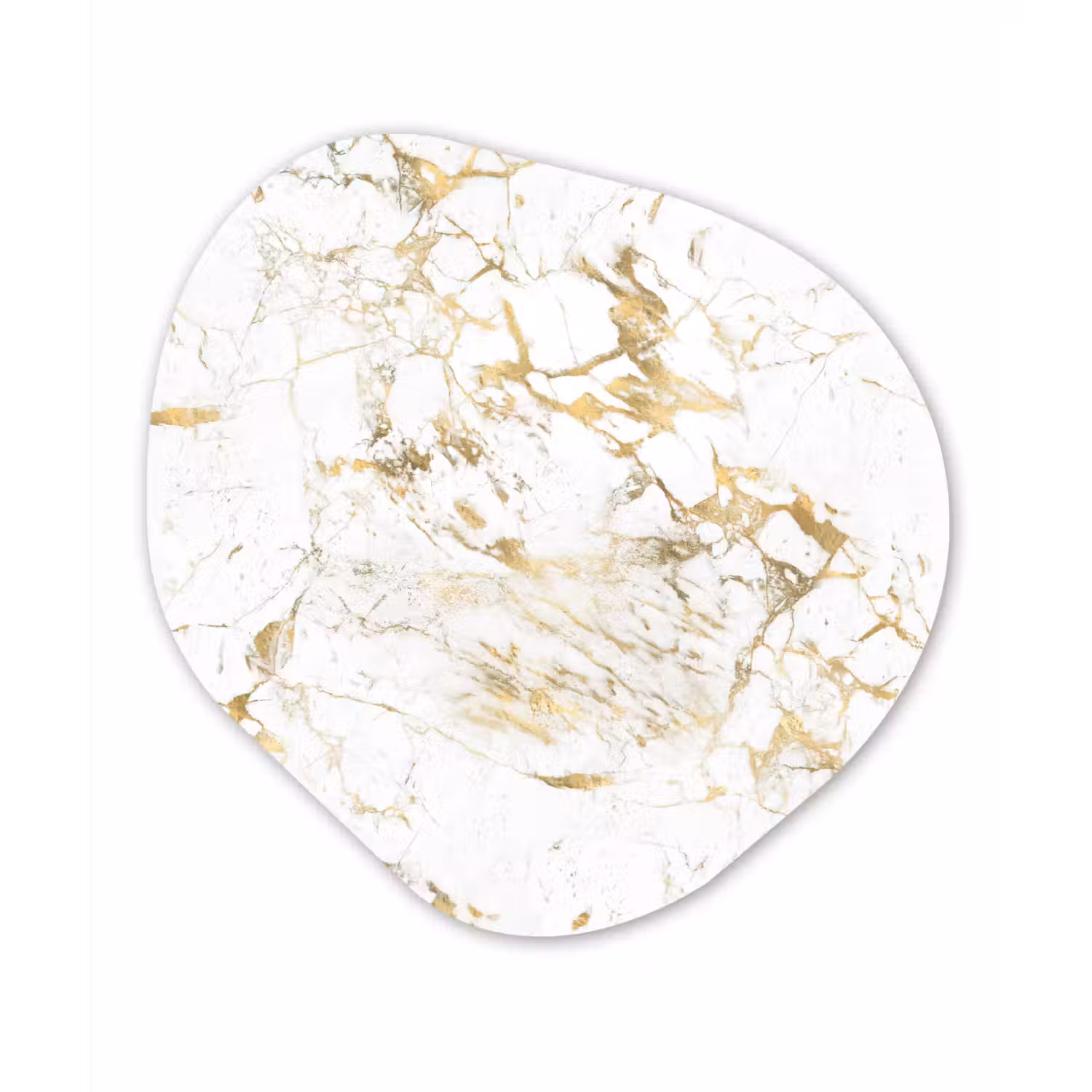 Wit - Marmer - Luxe - Goud Wandcirkel Organisch Forex 3mm klein 629 -3d