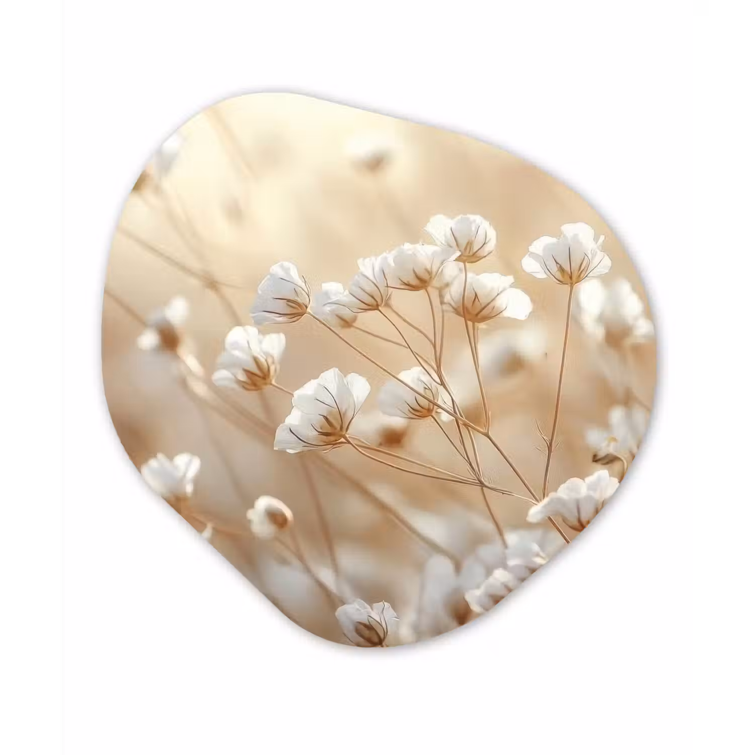 Wilde - Bloemen - Wit Wandcirkel Organisch Forex 3mm klein -3d