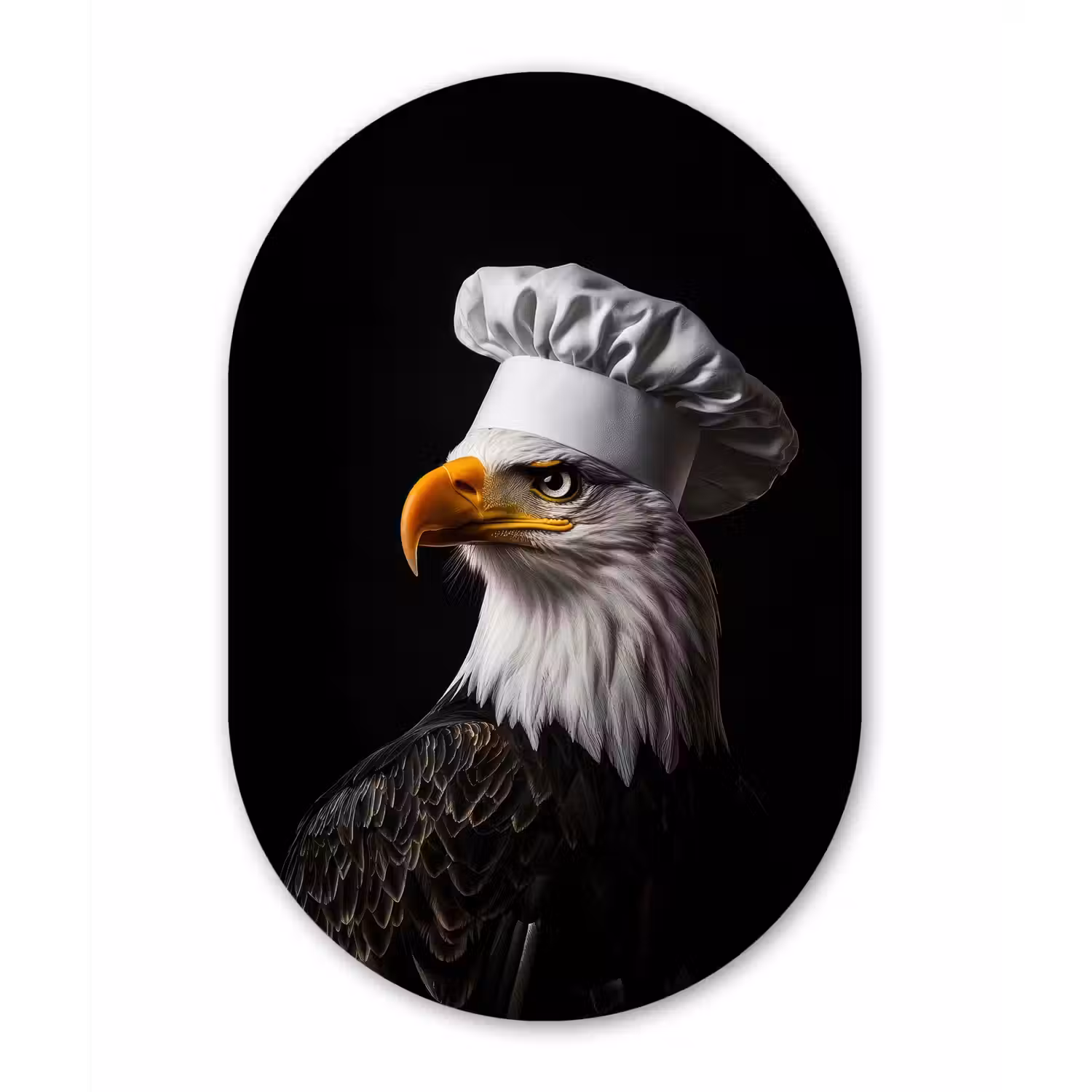 Arend -Amerika - Koksmuts - Vogel - Stoer Wandcirkel Ovaal Forex klein -3d