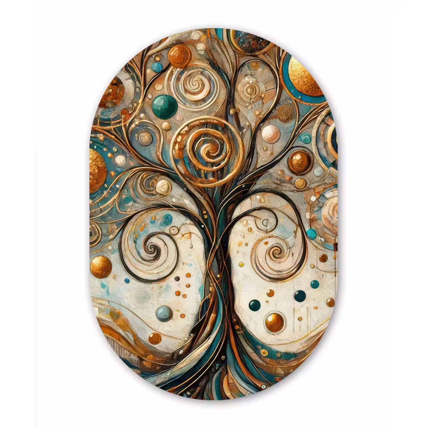 Levensboom - Boom - Abstract - Modern Wandcirkel Ovaal Forex klein -3d