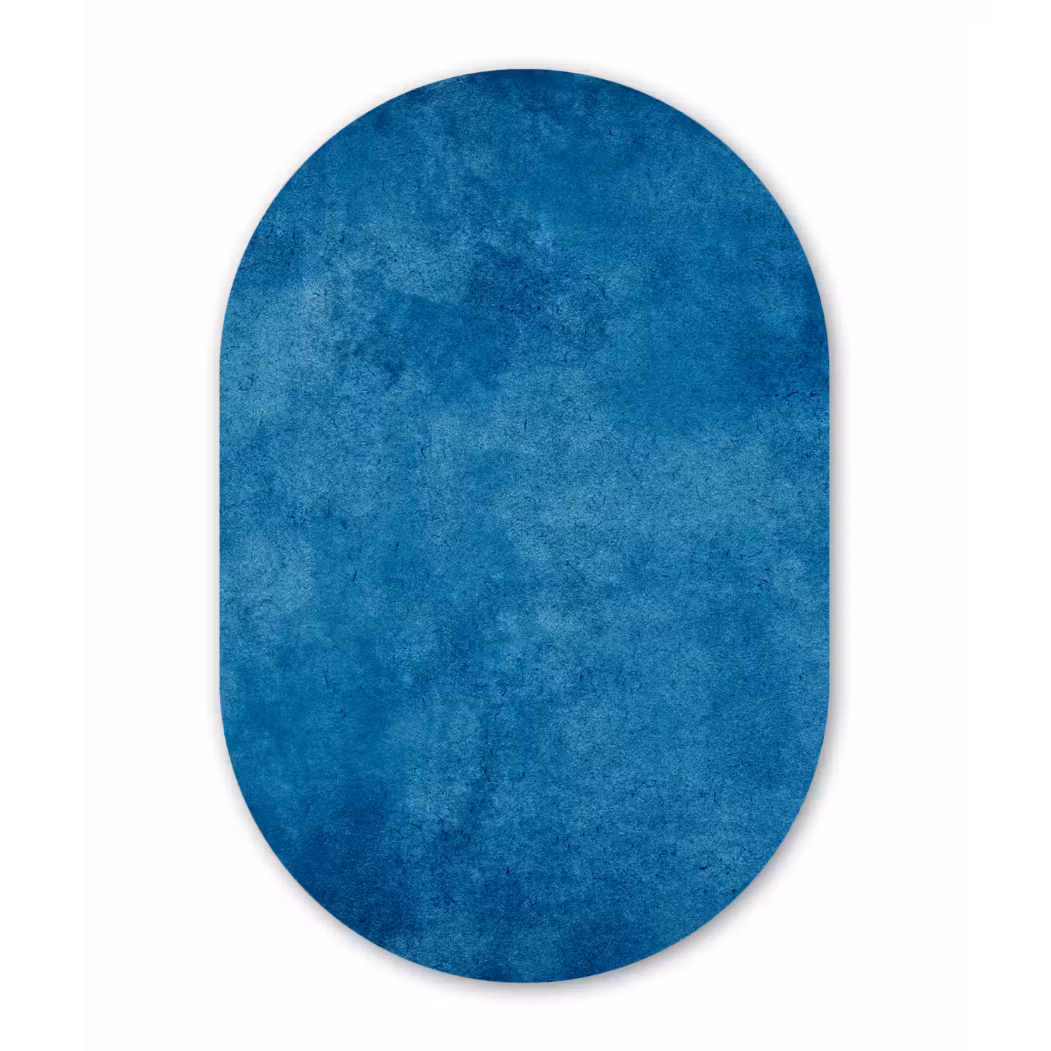 Beton - Blauw - Vintage Wandcirkel Ovaal Forex klein -3d