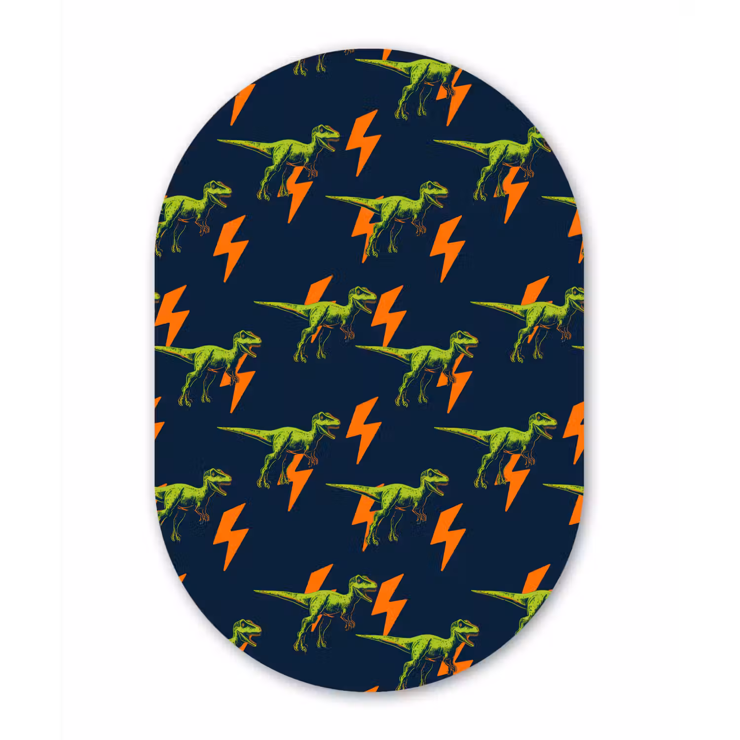 Bliksemschichten - Oranje - Dinosaurussen Wandcirkel Ovaal Forex klein -3d