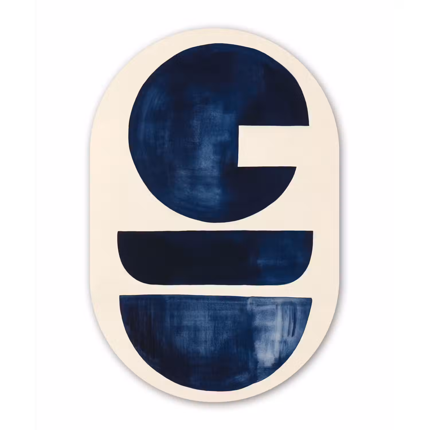 Vormen - Blauw - Abstract Wandcirkel Ovaal Forex klein -3d