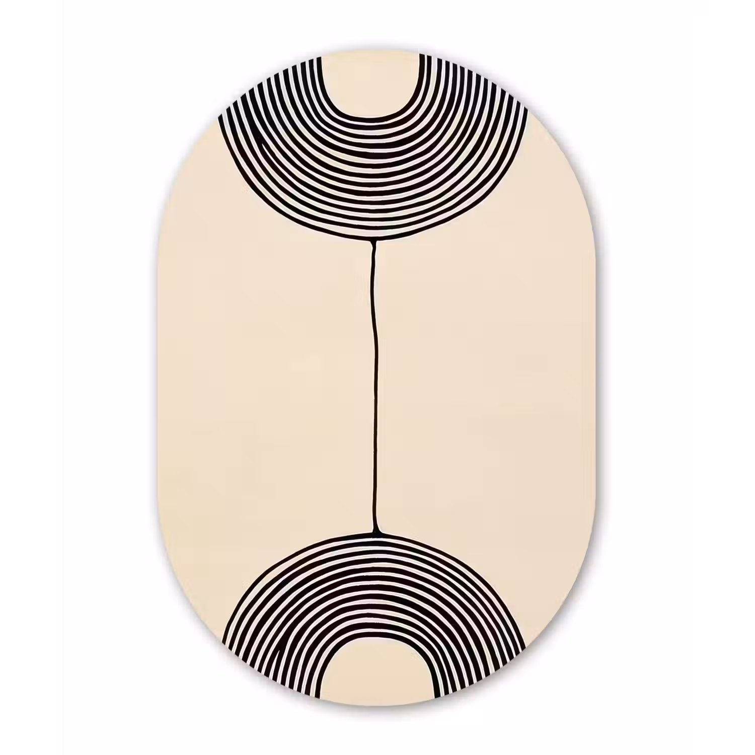 Geometrische bogen - Minimalistisch - Symmetrisch Wandcirkel Ovaal Forex klein -3d