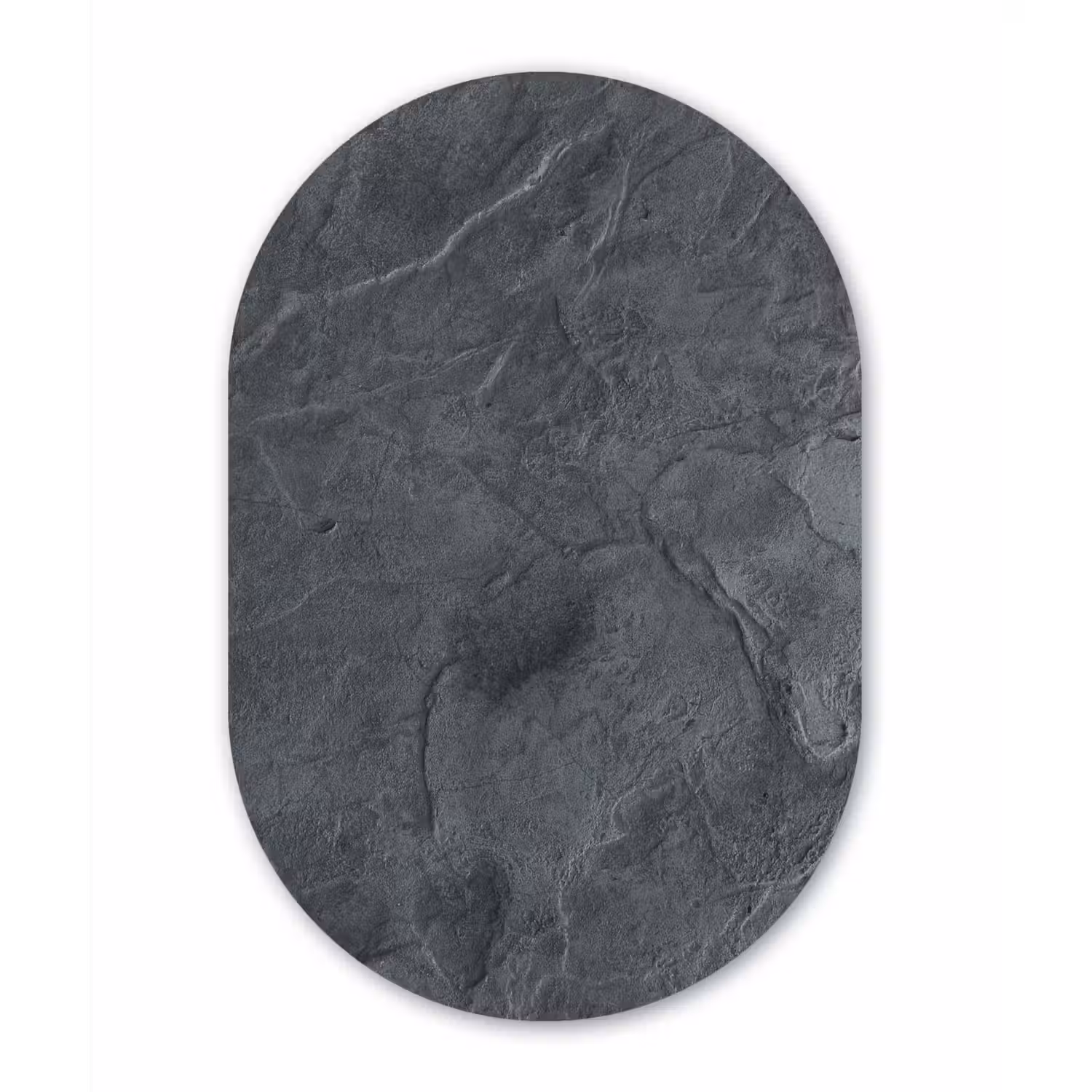 Grijs - Beton - Leisteen - Structuur Wandcirkel Ovaal Forex klein -3d