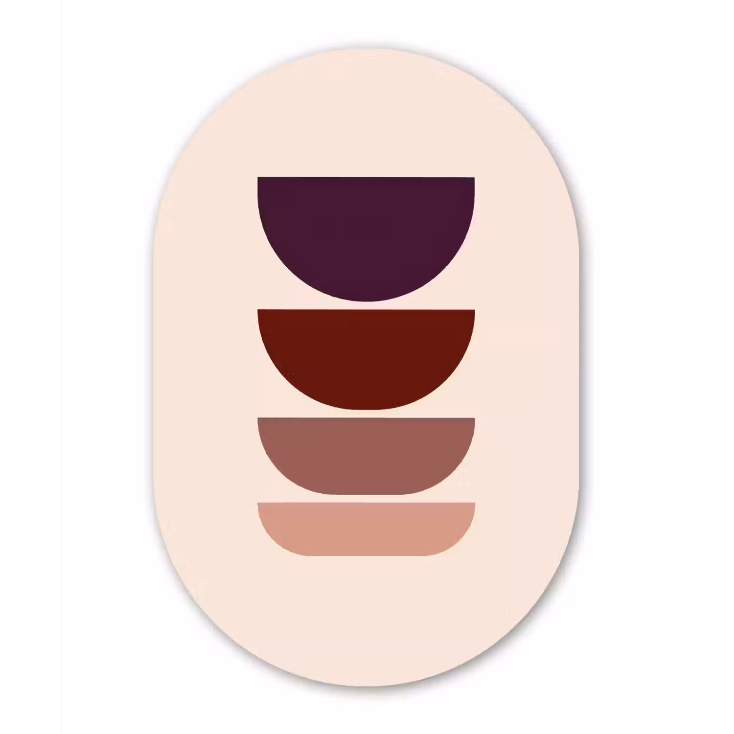 Harmonieus - Symmetrisch - Rood Wandcirkel Ovaal Forex klein -3d
