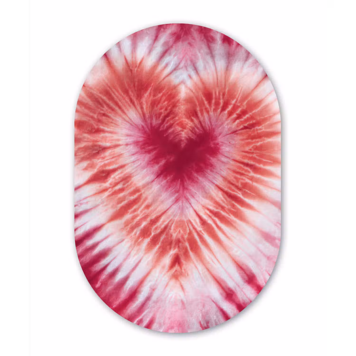 Hartvorm - Roze - Tie dye Wandcirkel Ovaal Forex klein -3d