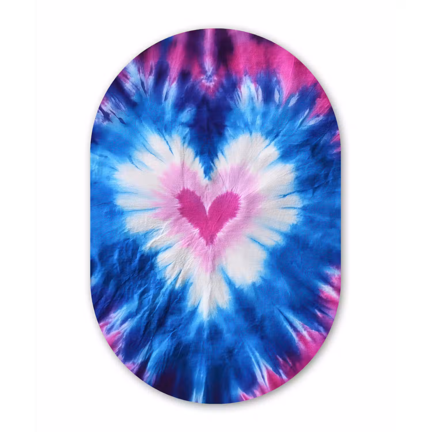 Hartvormig - Tie dye - Paars Wandcirkel Ovaal Forex klein -3d