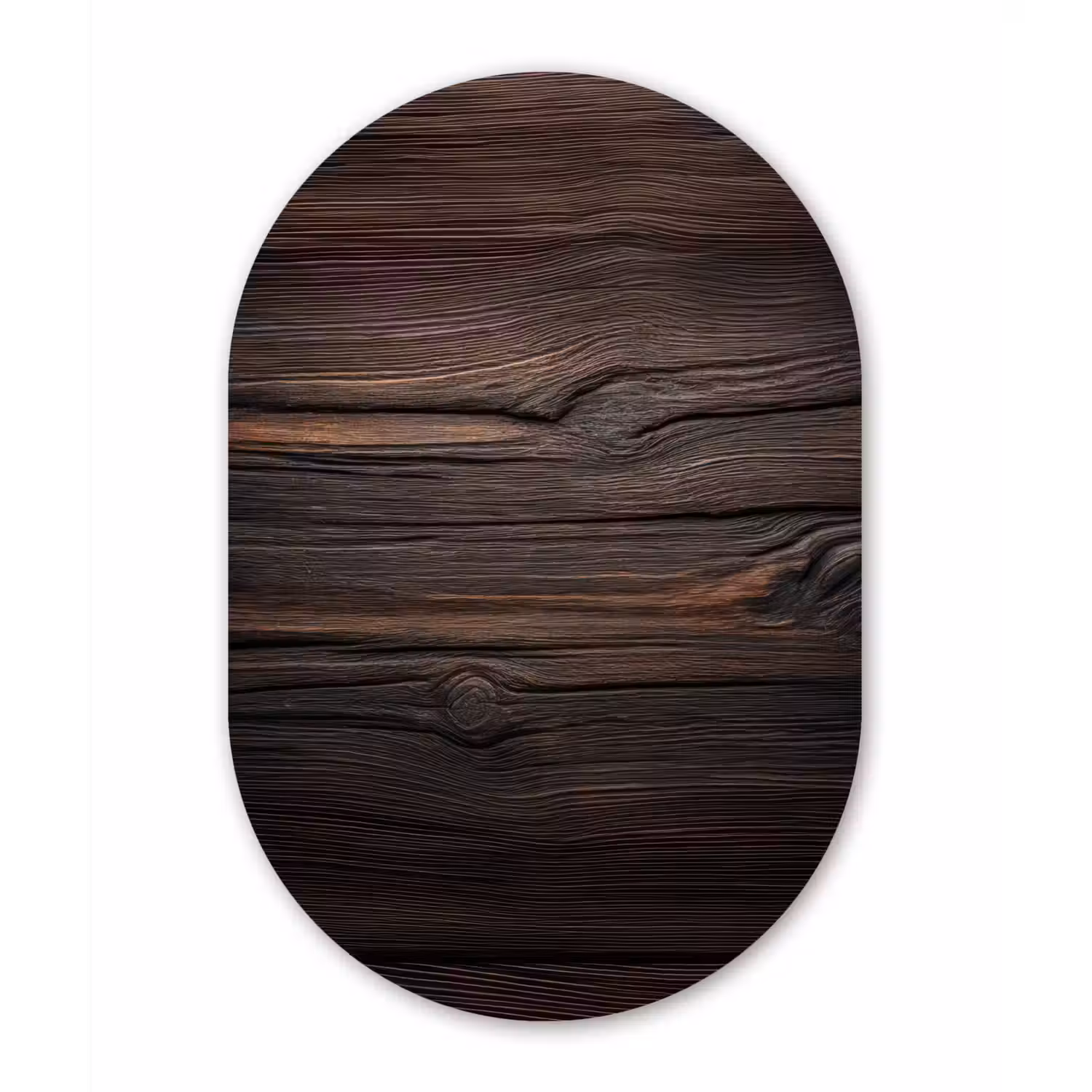 Hout - Grillige nerven Wandcirkel Ovaal Forex klein -3d