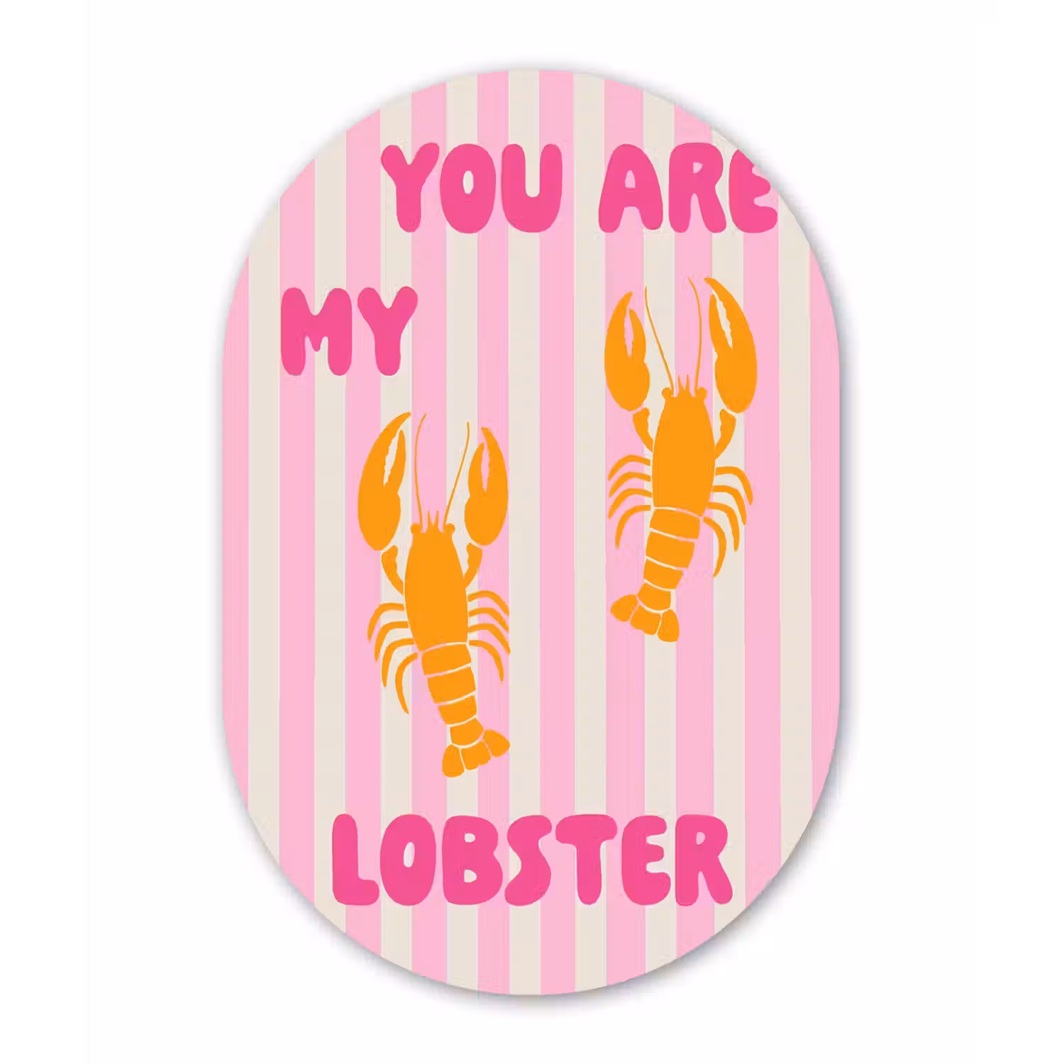 Lobster - Love - Valentijn Wandcirkel Ovaal Forex klein -3d