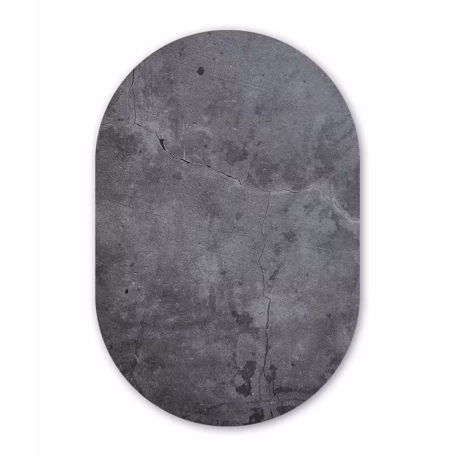 Industrieel - Beton - Grijs - Leisteen Wandcirkel Ovaal Forex klein -3d