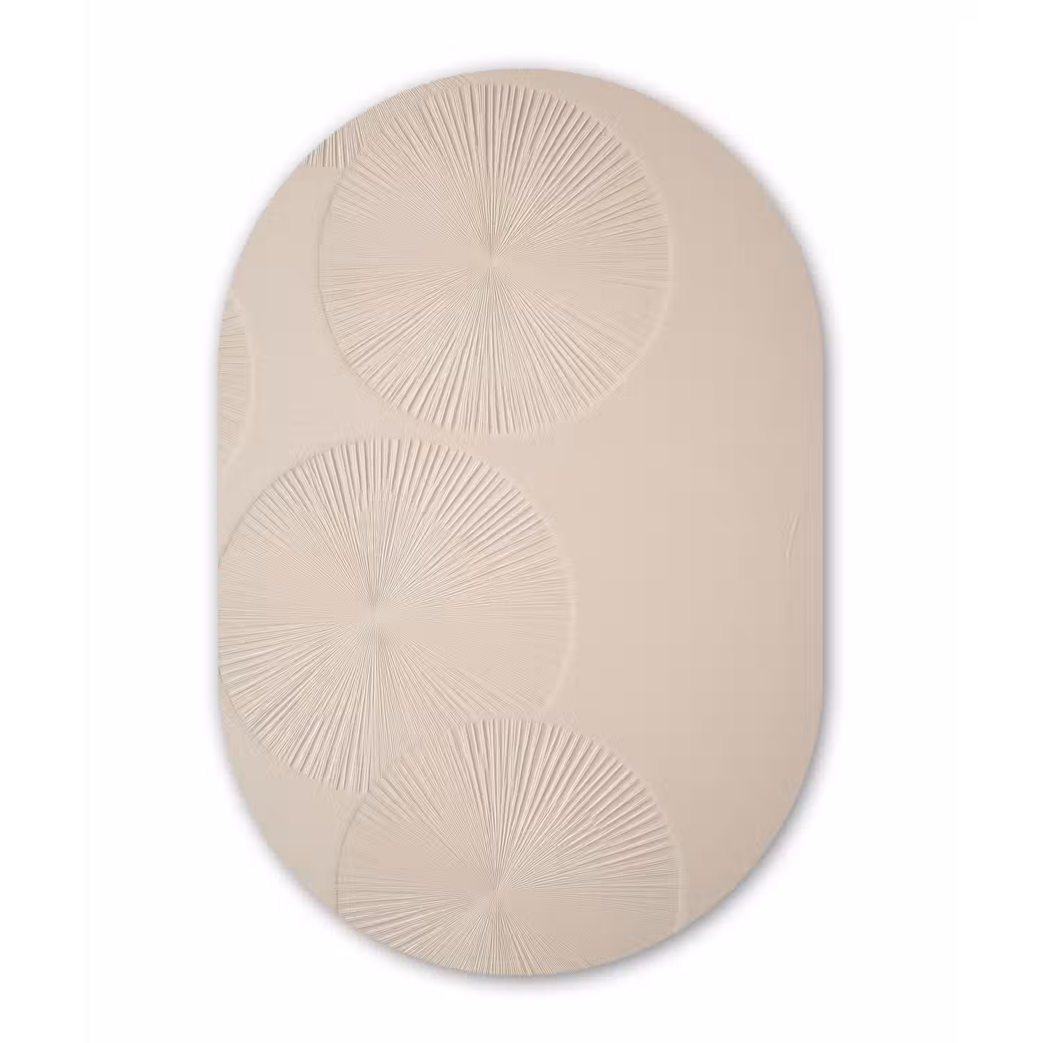 Japandi - Beige - Modern Wandcirkel Ovaal Forex klein -3d