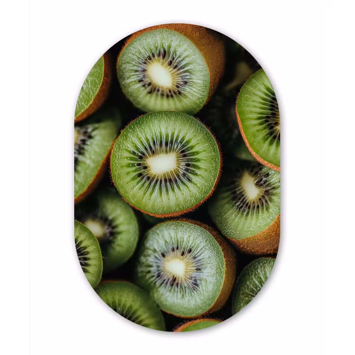 Kiwi - Fruit - Groen Wandcirkel Ovaal Forex klein -3d