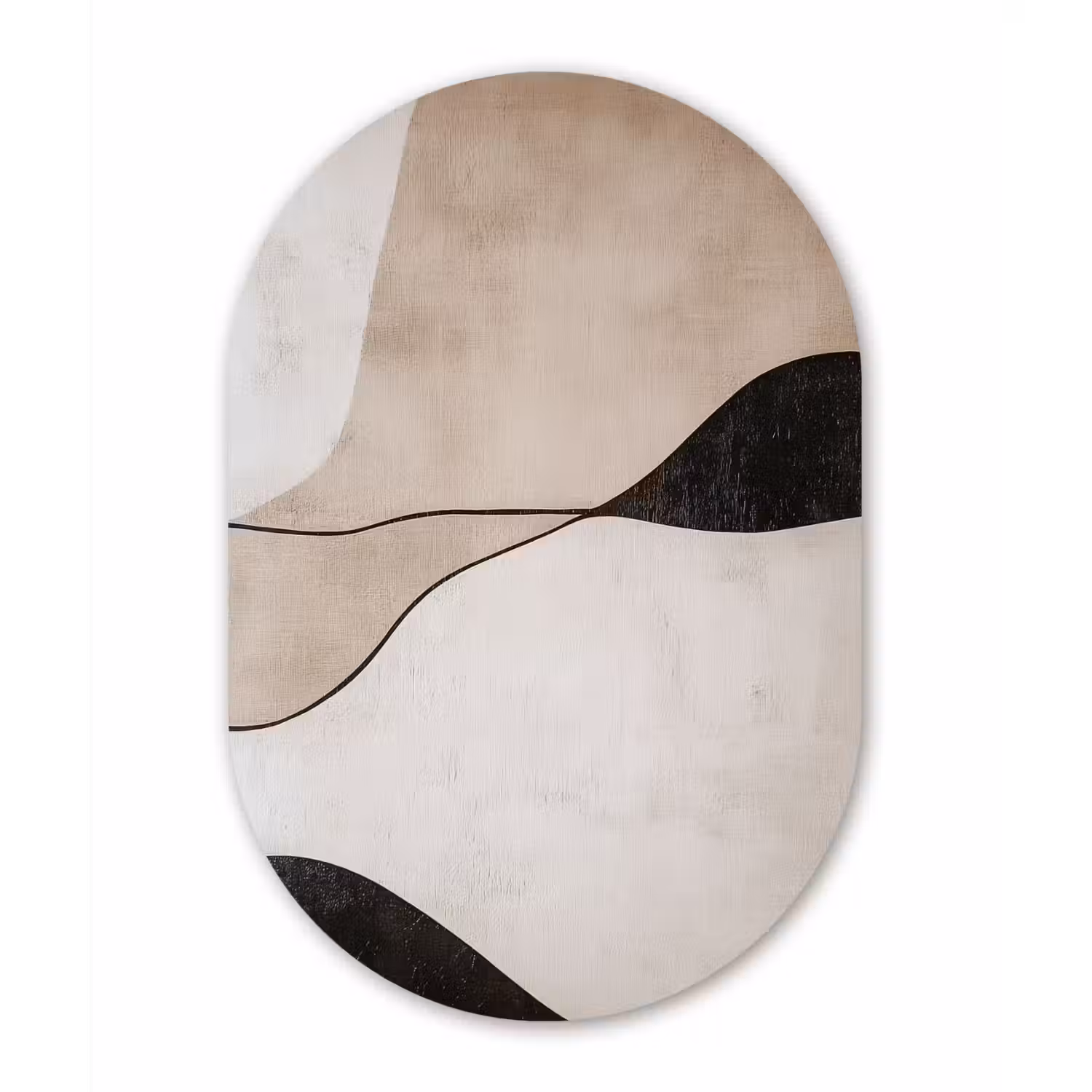 Contourlijnen - Abstracte landschap Wandcirkel Ovaal Forex klein -3d