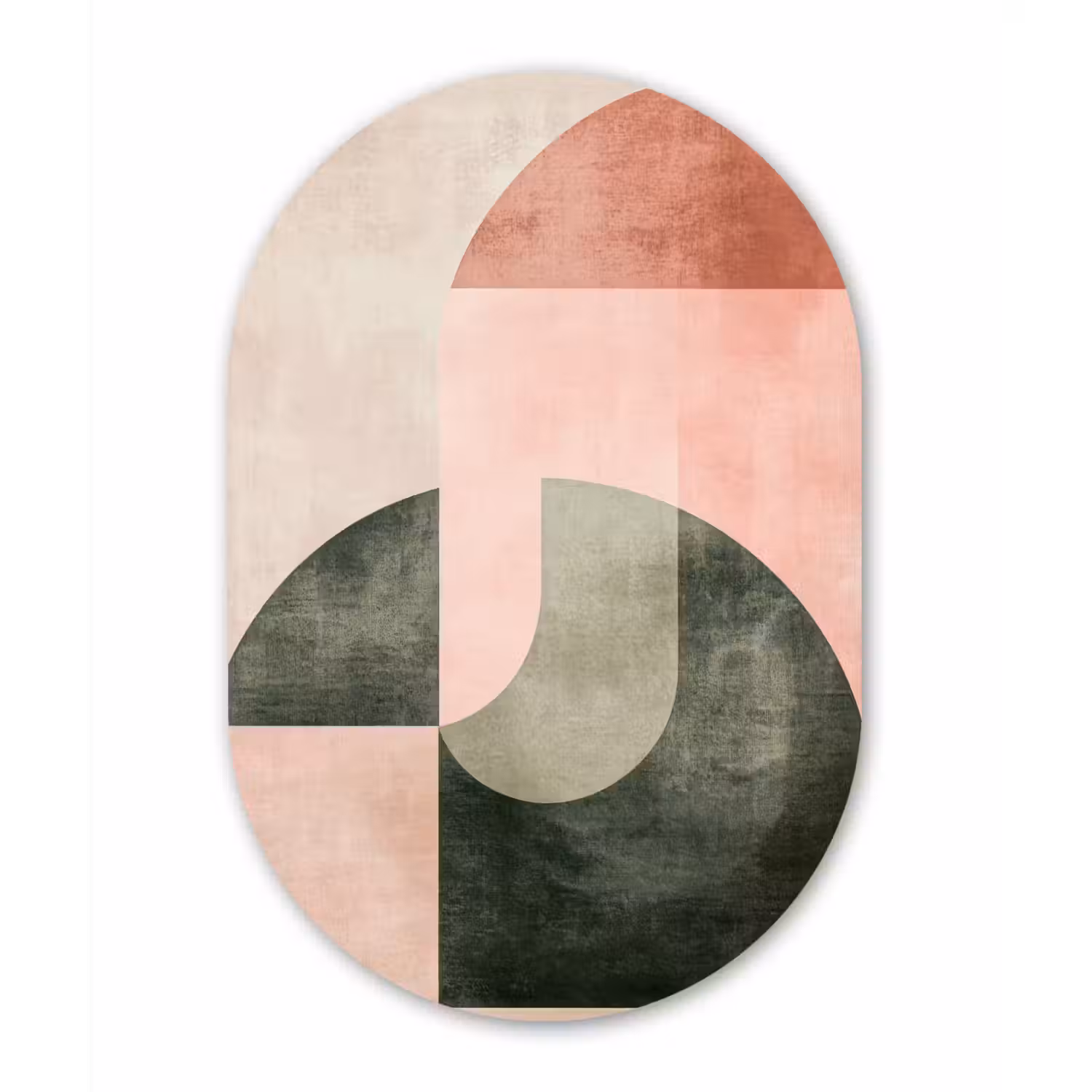 Cirkel - Abstract - Roze Wandcirkel Ovaal Forex klein -3d