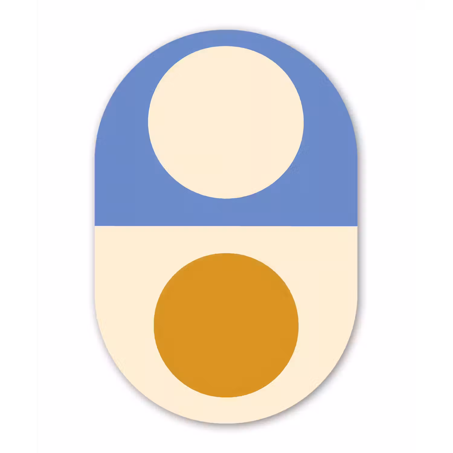 Cirkels - Symmetrisch - Wit - Blauw- Geel Wandcirkel Ovaal Forex klein -3d