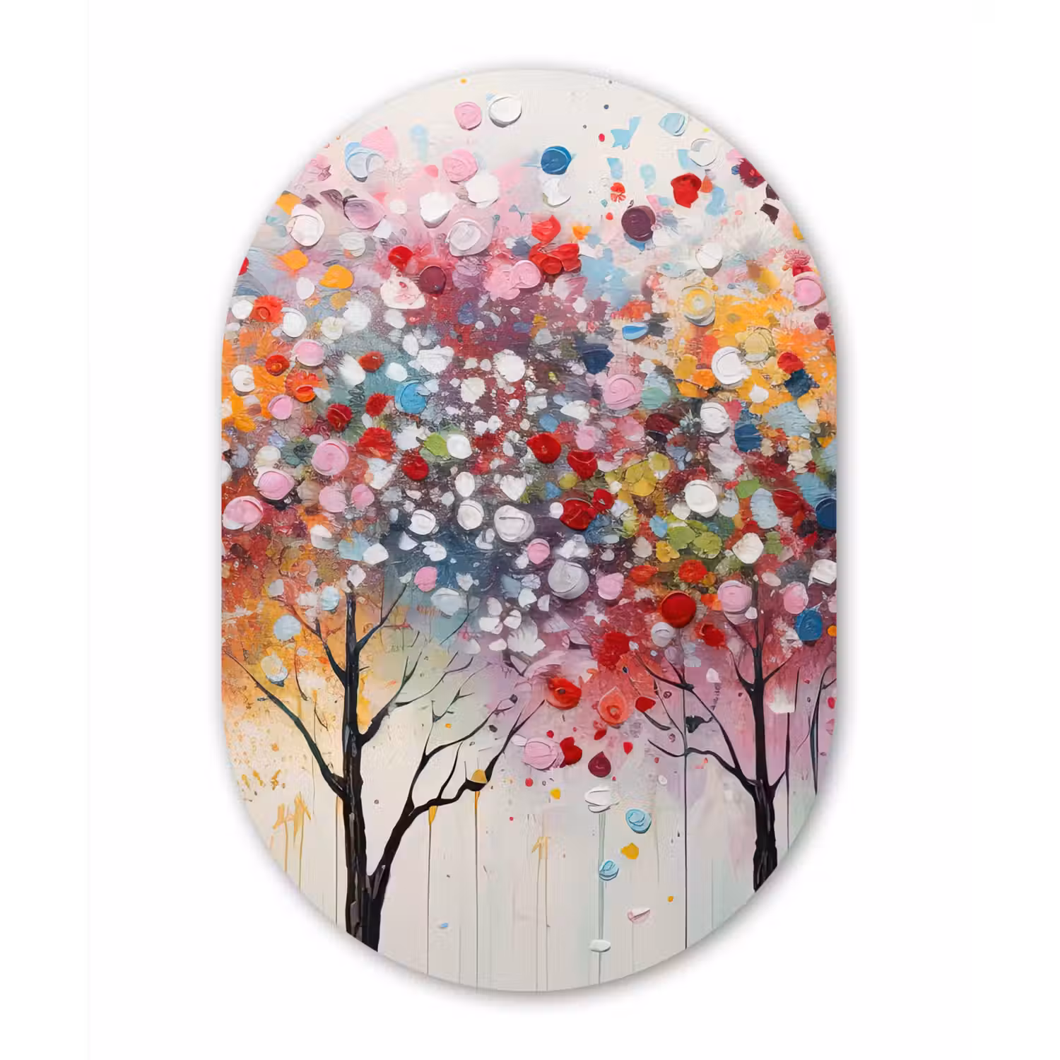 Kunst - Bomen - Natuur - Acryl Wandcirkel Ovaal Forex klein -3d