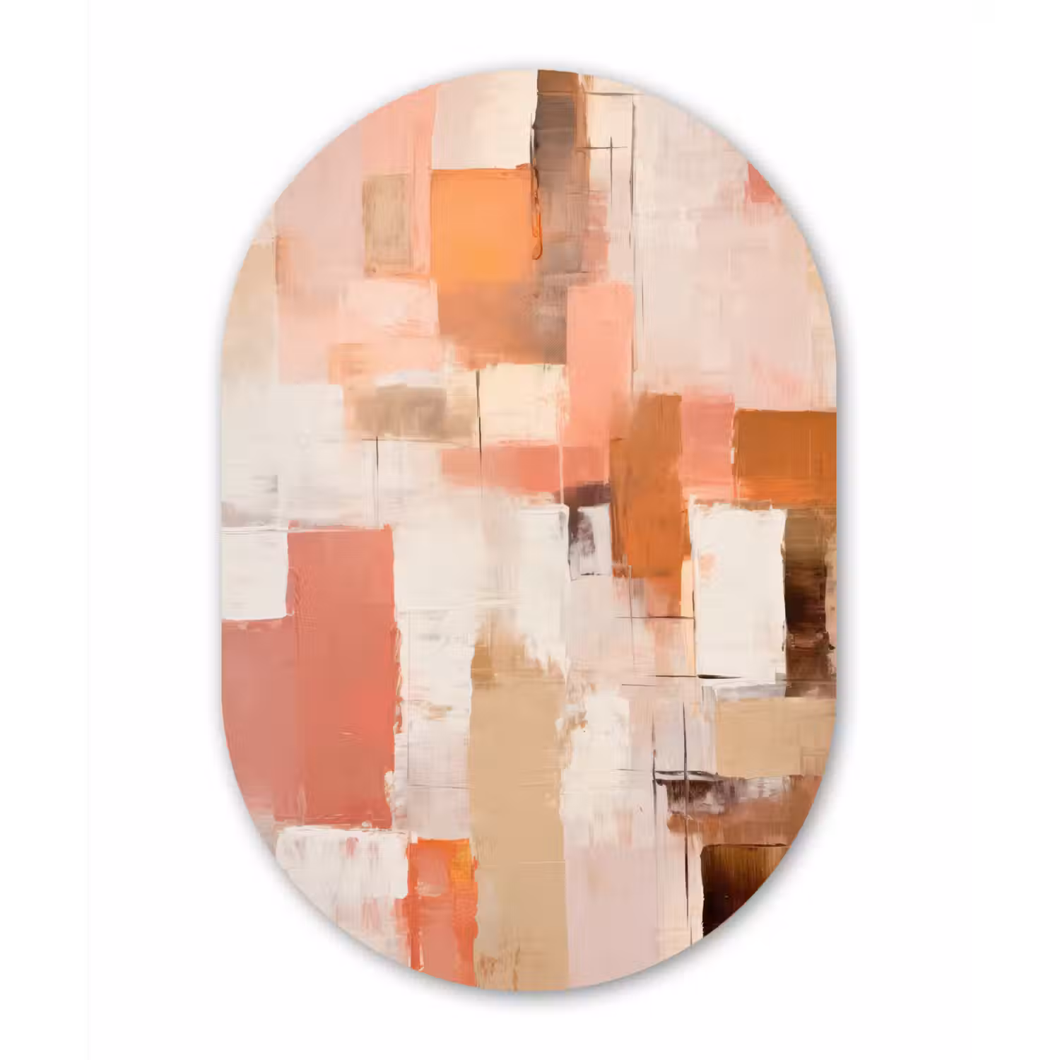 Kunst - Roze - Abstract Wandcirkel Ovaal Forex klein -3d