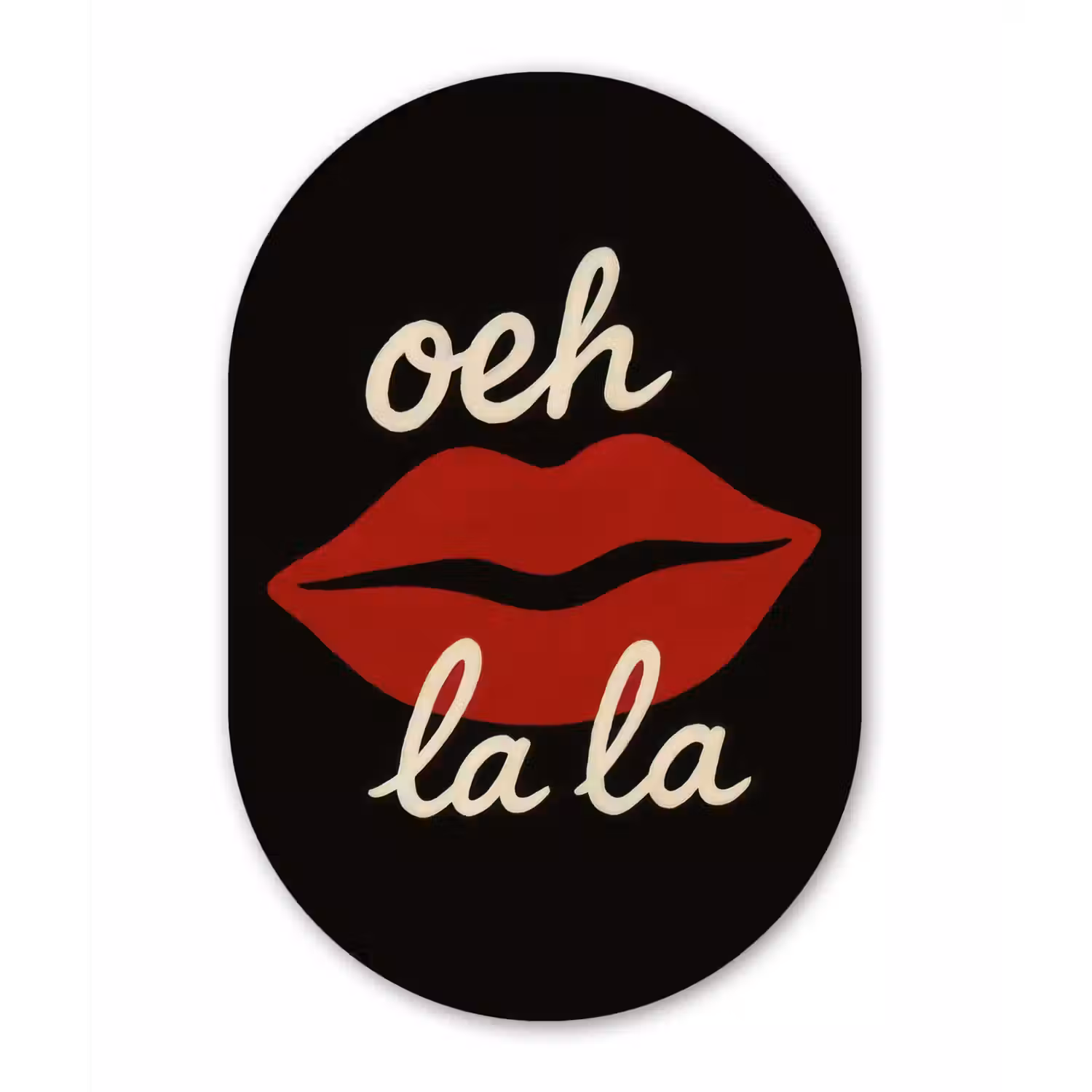 Lip - Rood - Quote Wandcirkel Ovaal Forex klein -3d